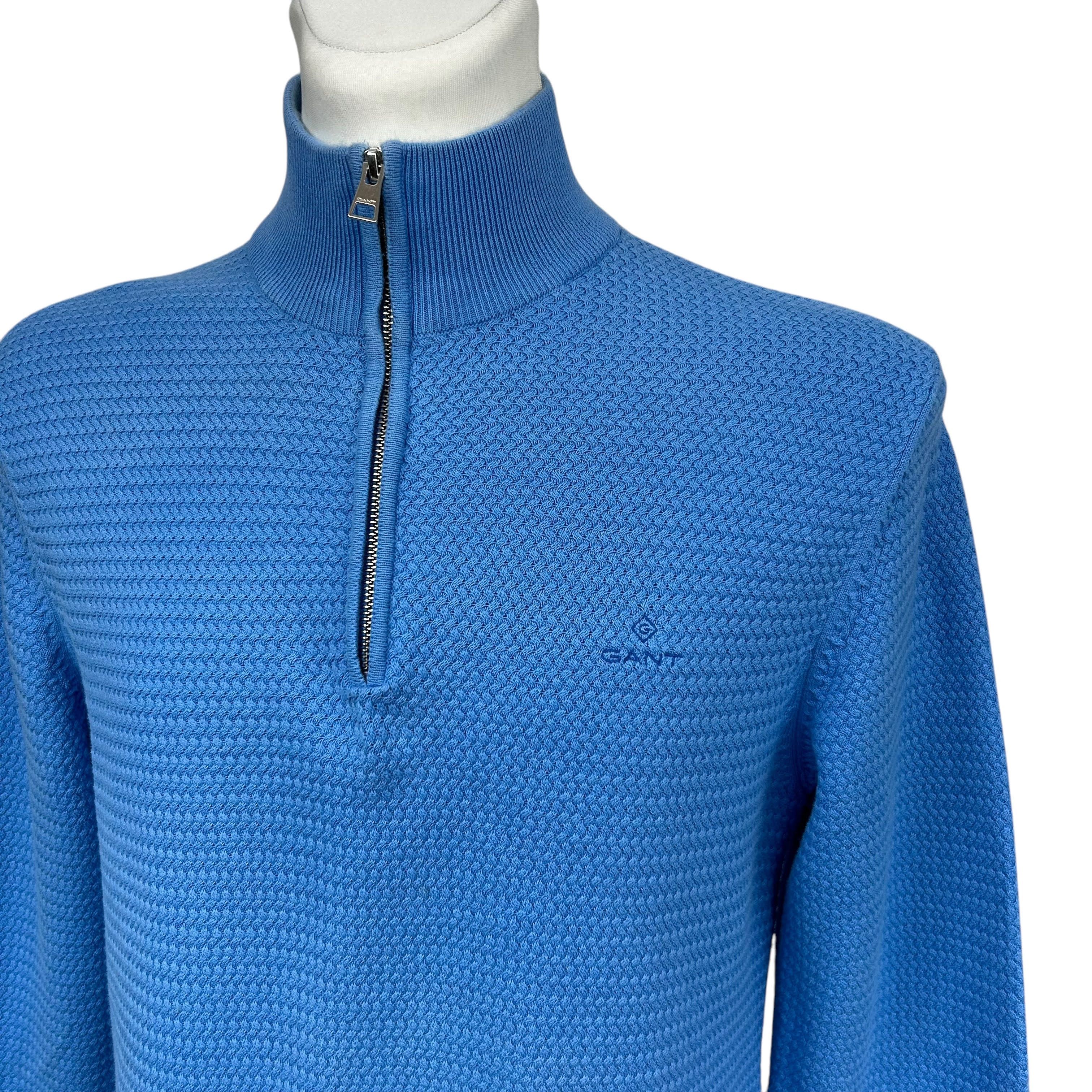 Gant Gant Cotton Knit Blue Half Zip Sweatshirt Sweater M Size US M / EU 48-50 / 2 - 3 Thumbnail