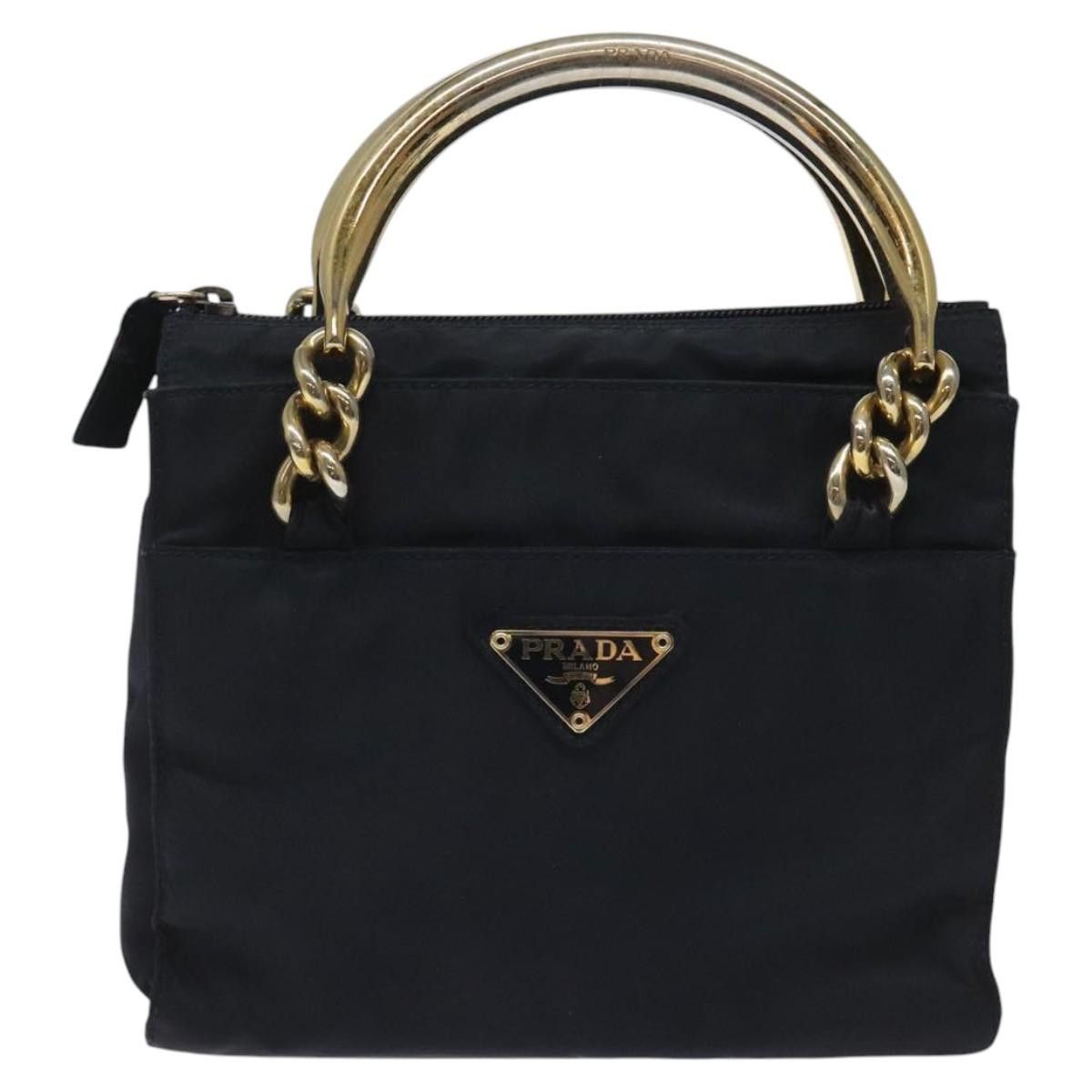 Prada PRADA Hand Bag Nylon Navy Gold Size ONE SIZE - 2 Thumbnail