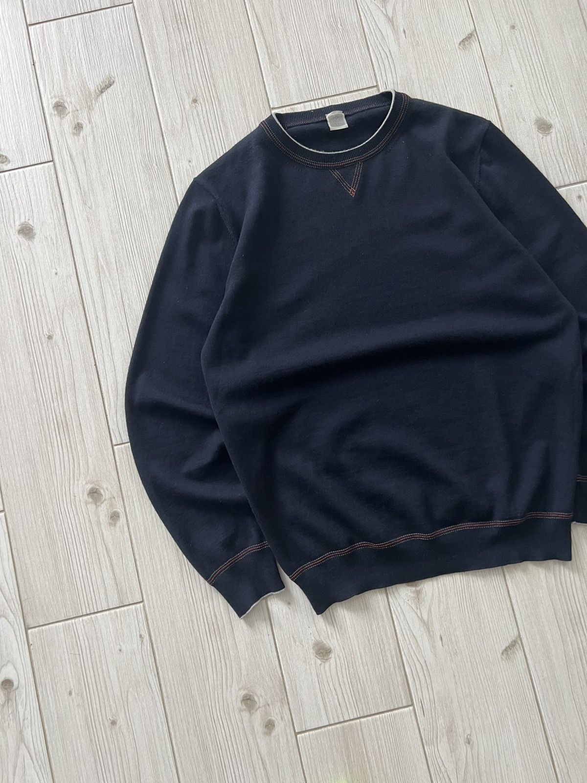 Eleventy Eleventy Decorative Stitching Sweater Blue Wool Medium Size US M / EU 48-50 / 2 - 10 Thumbnail