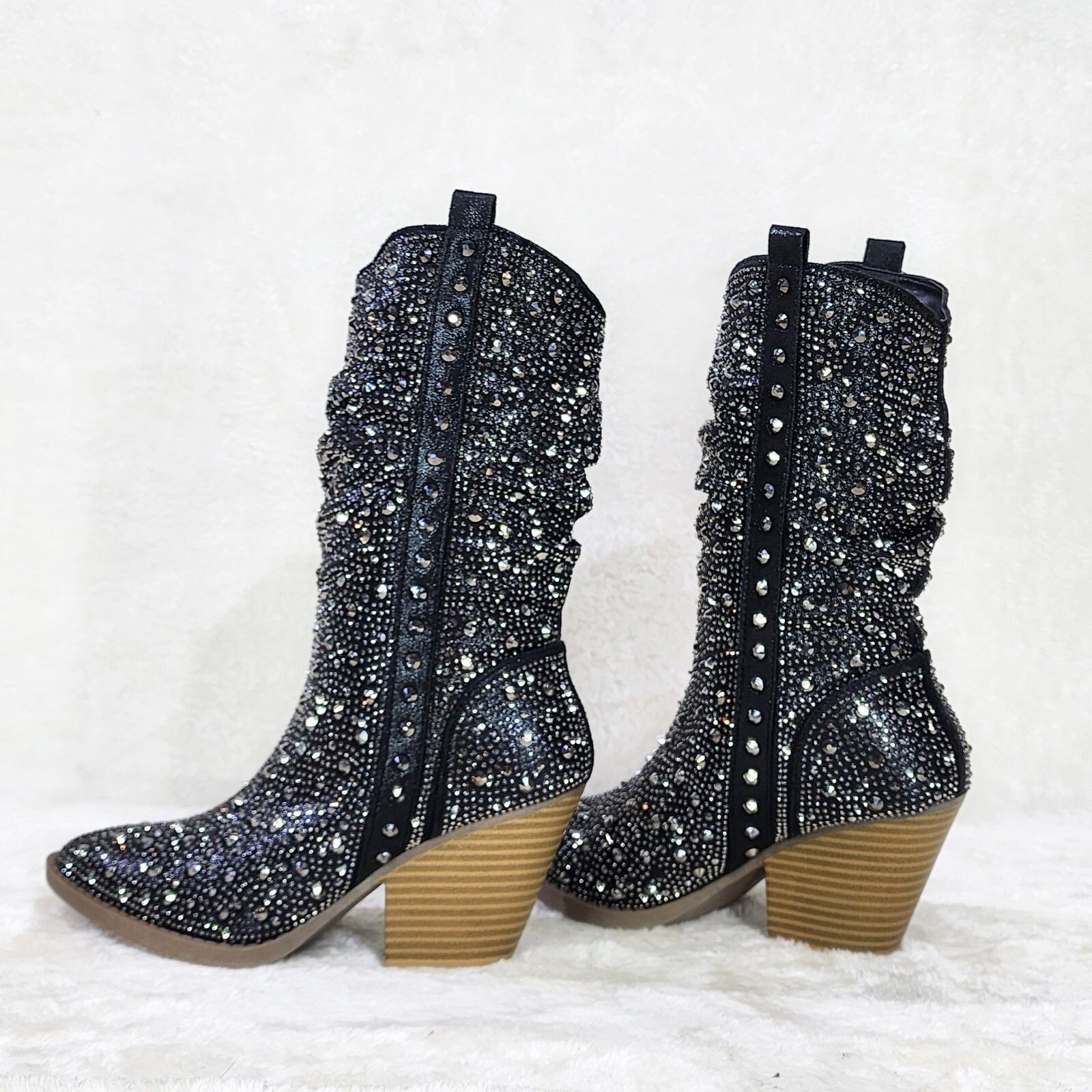 Other Angel Riders Rhinestones Country Glam Western Cowgirl Slouch Size US 10 / IT 40 - 2 Thumbnail