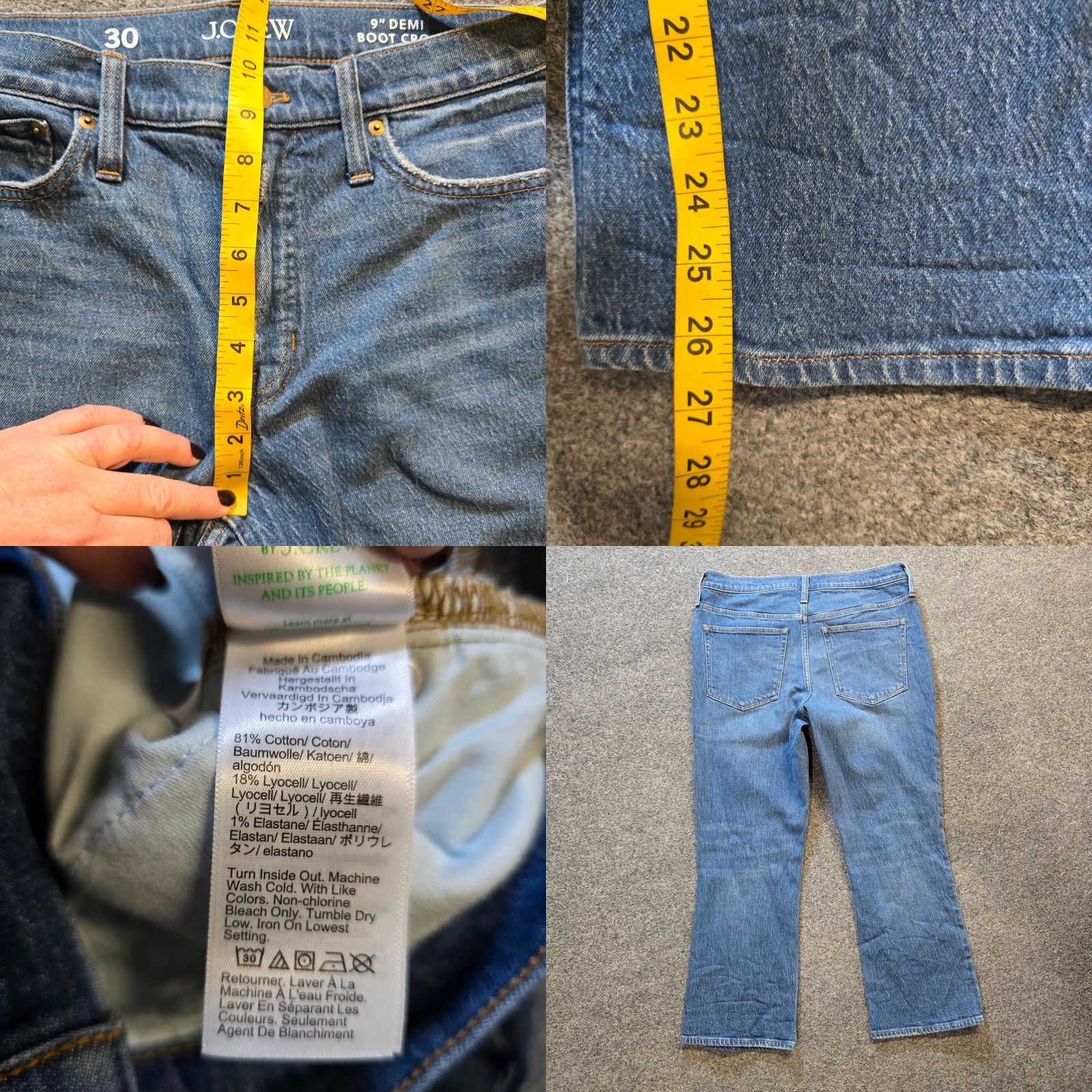 J.Crew J.CREW Jeans Womens 30 Blue 9 Inch Denim Boot Crop Medium Wash Capsule Casual Shirt/Jeans? Size 30" / US 8 / IT 44 - 8 Thumbnail