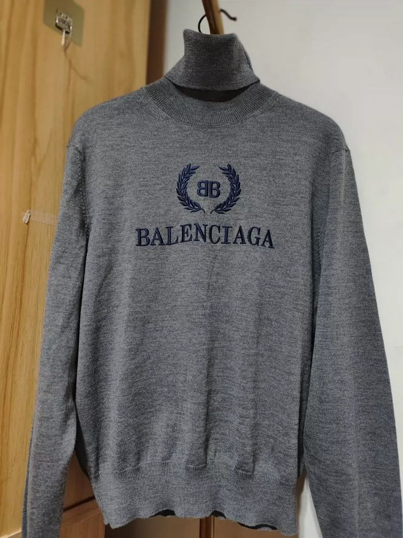 Balenciaga Balenciaga Double B wheat ear embroidery turtle neck Size US M / EU 48-50 / 2 - 1 Thumbnail