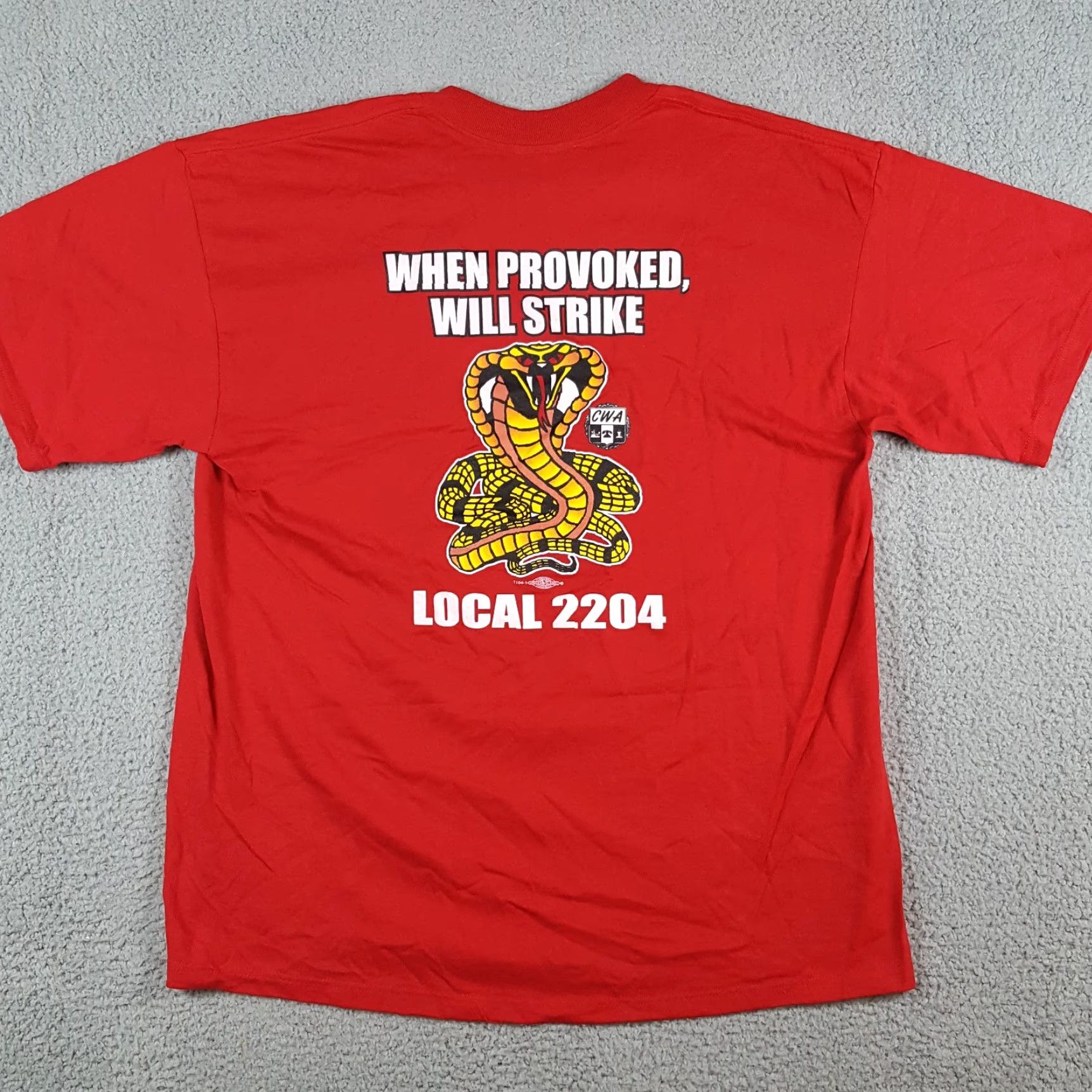Vintage VINTAGE Platiunum Plus Cobra Snake American Workwear T-Shirt XL Red 90s Mens Crew Neck Short Sleeve Cotton Logo Embroidered USA Workwear Size US XL / EU 56 / 4 - 5 Thumbnail