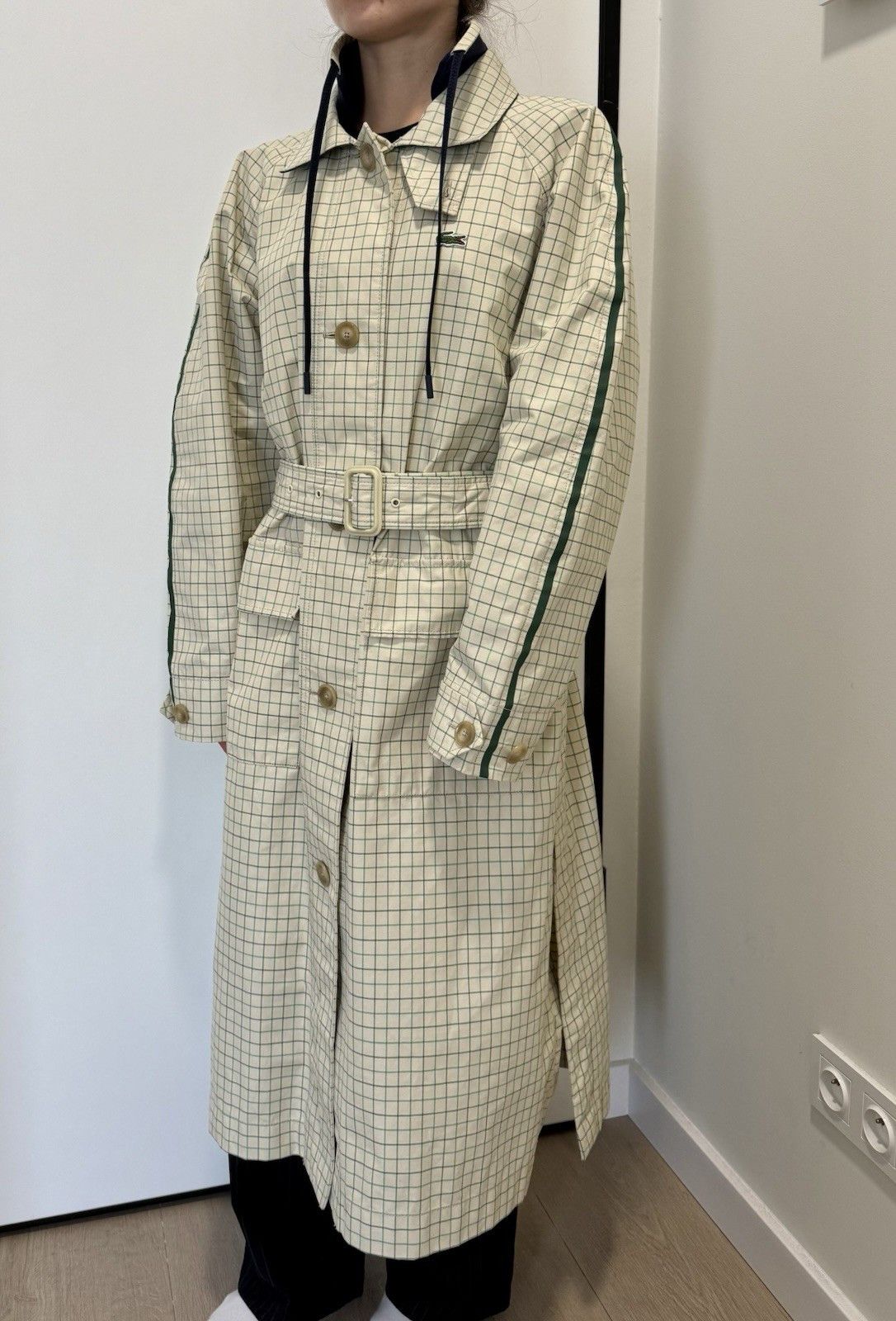 Lacoste Lacoste Trench Coat Jacket Womens Checked size 38 Size XS / US 0-2 / IT 36-38 - 7 Thumbnail