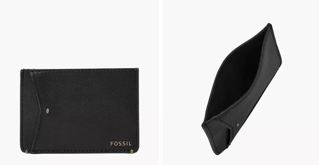 Fossil Joshua Vegan Cactus Card Holder Wallet Black Size ONE SIZE - 3 Thumbnail