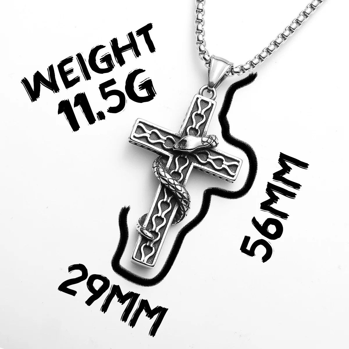 Other Cross Snake Pendant Accessories Necklace Gifts Size ONE SIZE - 6 Thumbnail