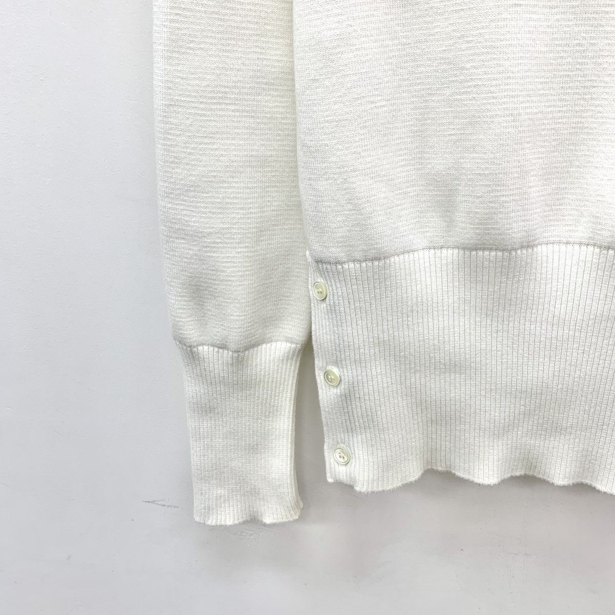 Thom Browne Thom Browne White 4-Bar Long Sleeve Knit Sweater K26WX Size L / US 10 / IT 46 - 4 Thumbnail