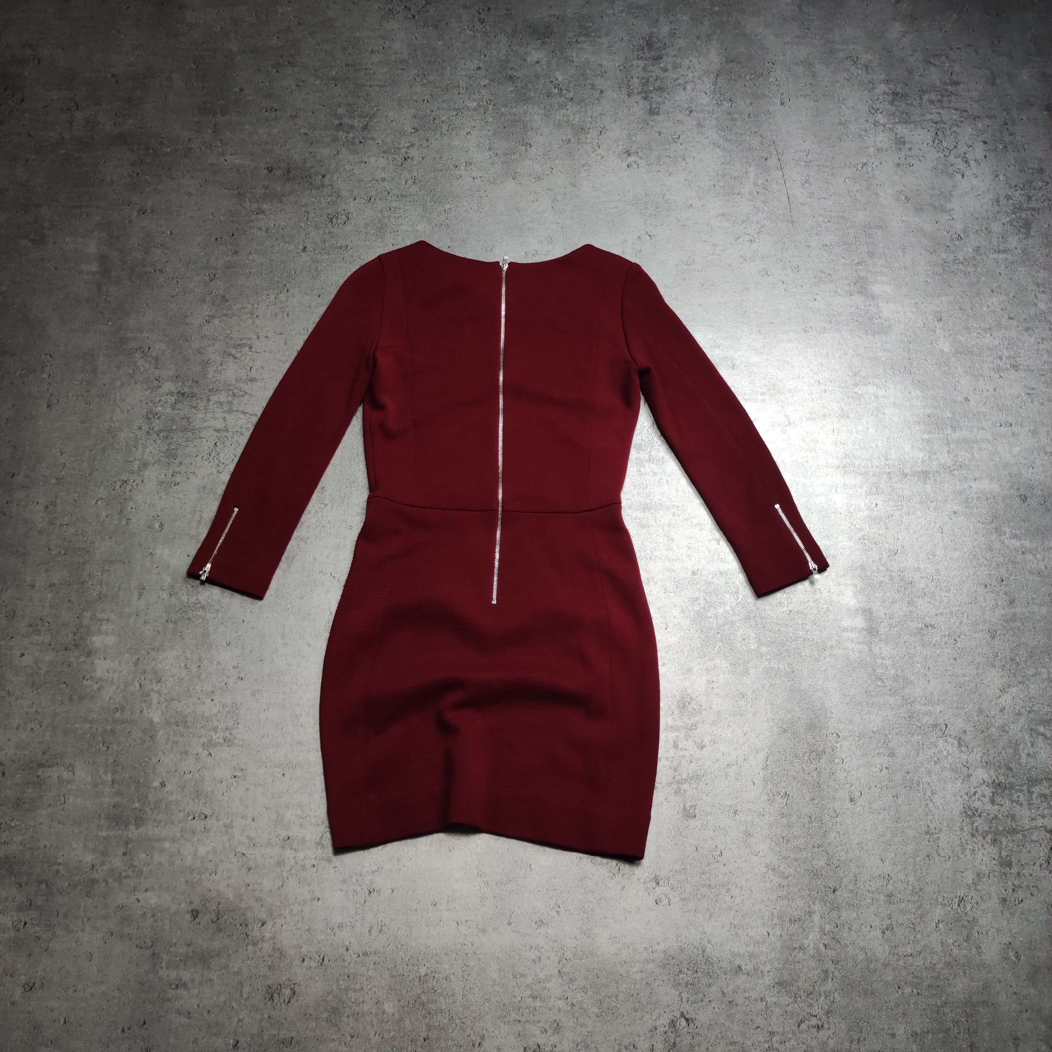 Sandro RARE Sandro Paris Wool Burgundy Midi Dress Size S / US 4 / IT 40 - 7 Thumbnail