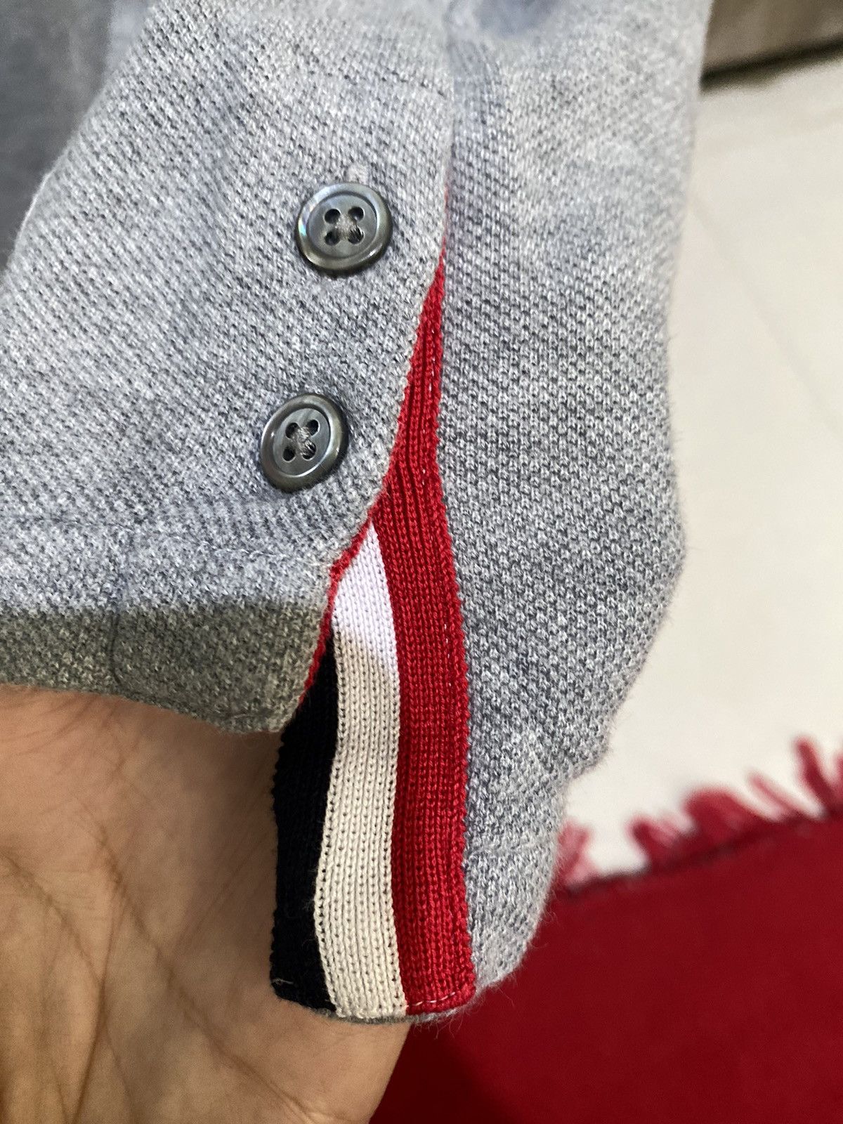 Moncler × Moncler Grenoble × Thom Browne Thom browne grosgrain loop back pique tshirt Size US L / EU 52-54 / 3 - 5 Thumbnail