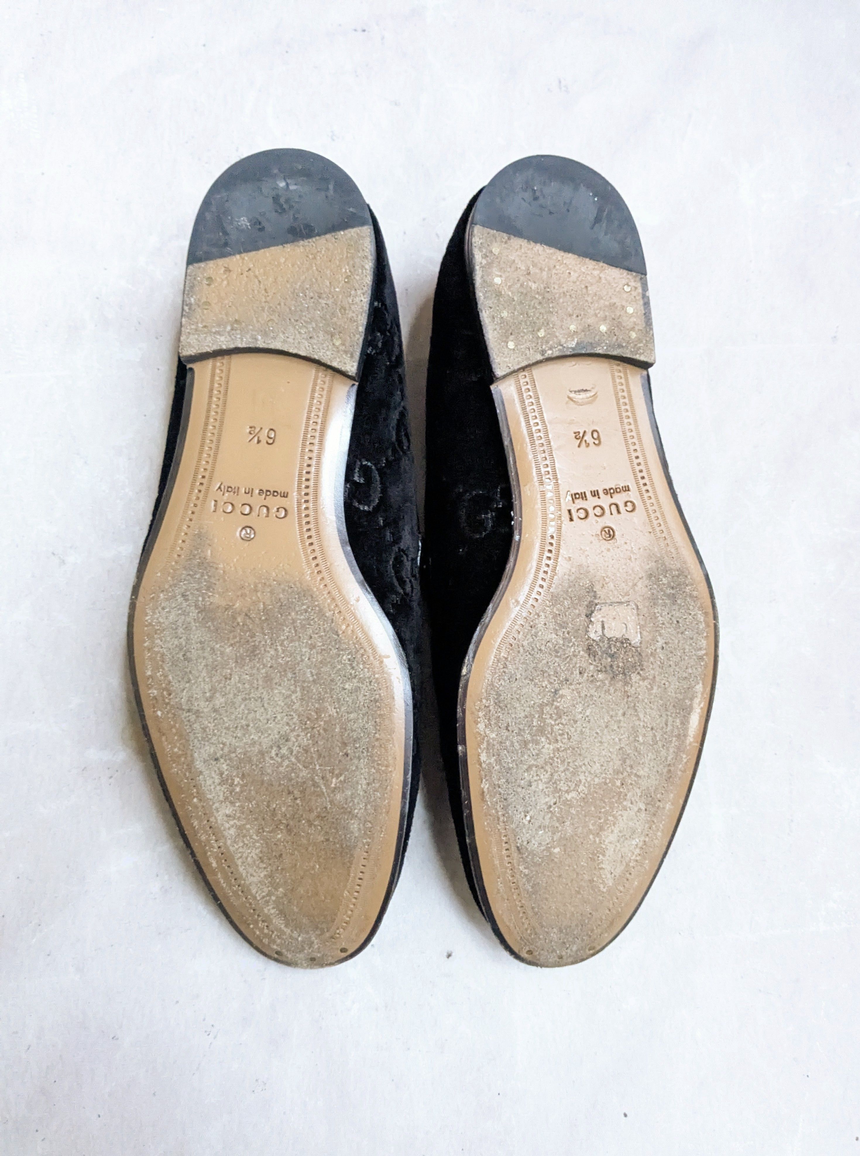 Gucci Horsebit Loafers Black Velvet Men 7 Monogram GG Logo Gucci Horsebit Loafers Black 7 Velvet Monogram GG Logo - www  main image 4
