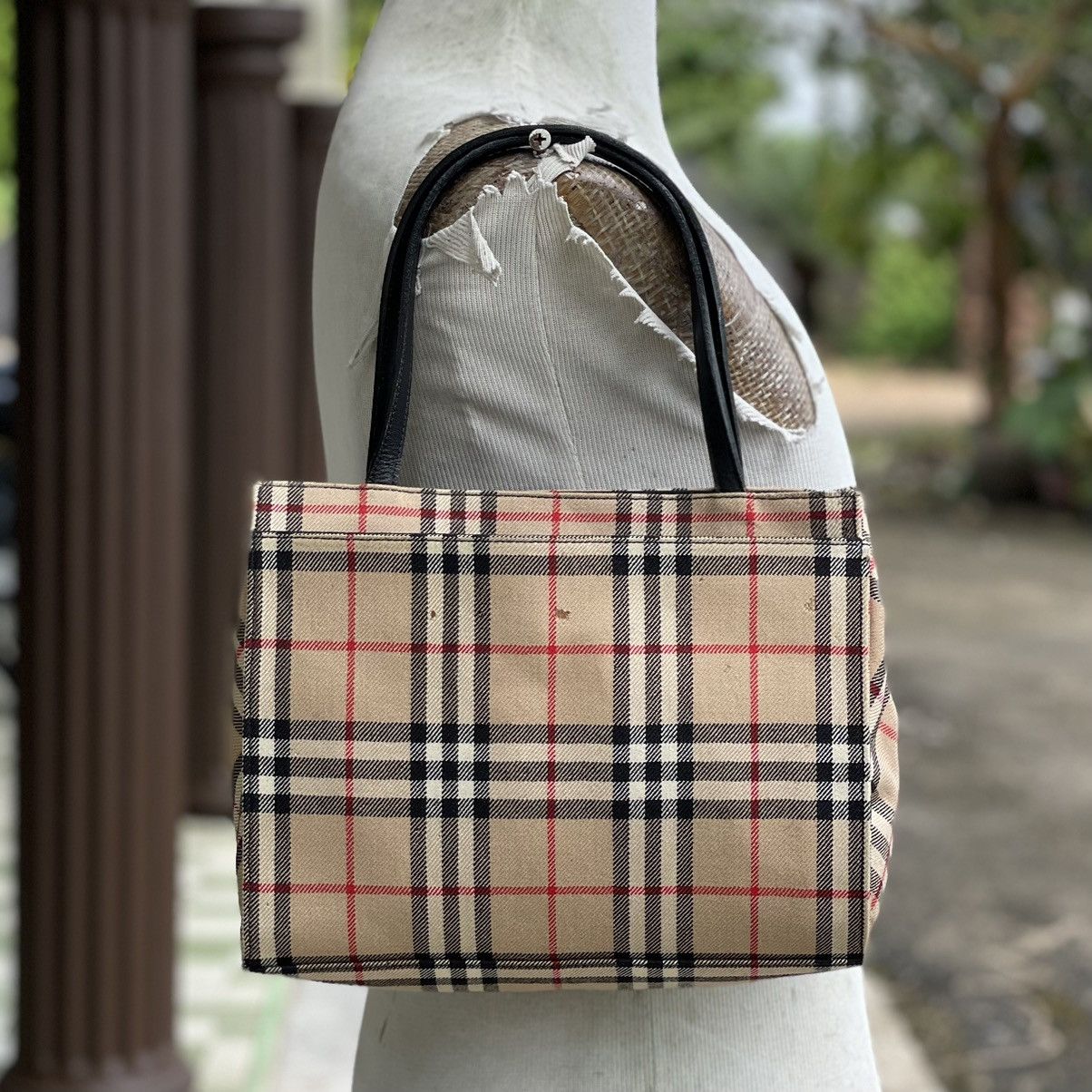 Burberry × Japanese Brand × Vintage ❗️ RARE Burberry Blue Label Nova Check Small Tote Size ONE SIZE - 5 Thumbnail