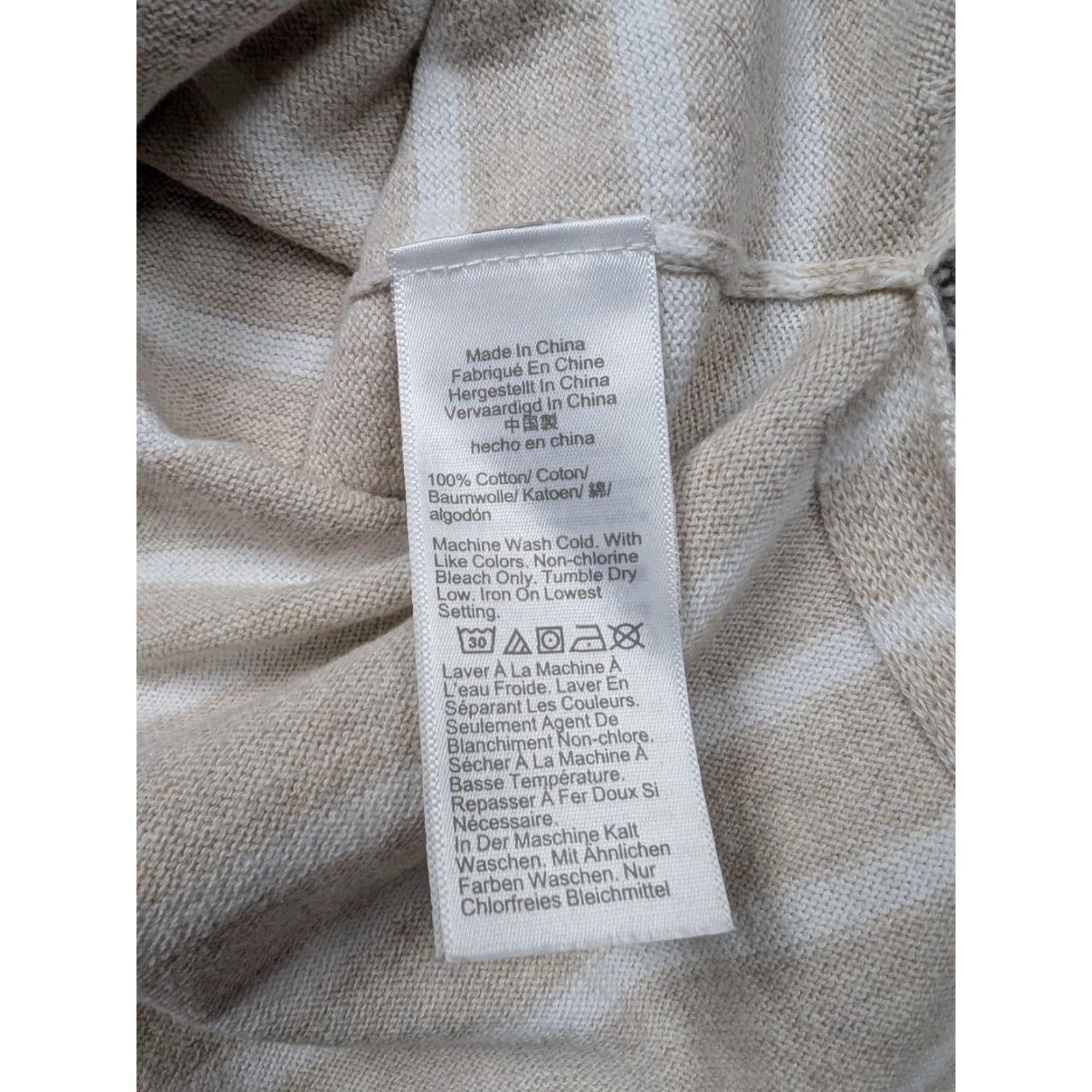 J.Crew J.Crew Sweater Shirt Beige White Striped Boat Neck Long Sleeve 100% Cotton Regular Fit Womens S Pullover Casual Spring Size S / US 4 / IT 40 - 6 Thumbnail