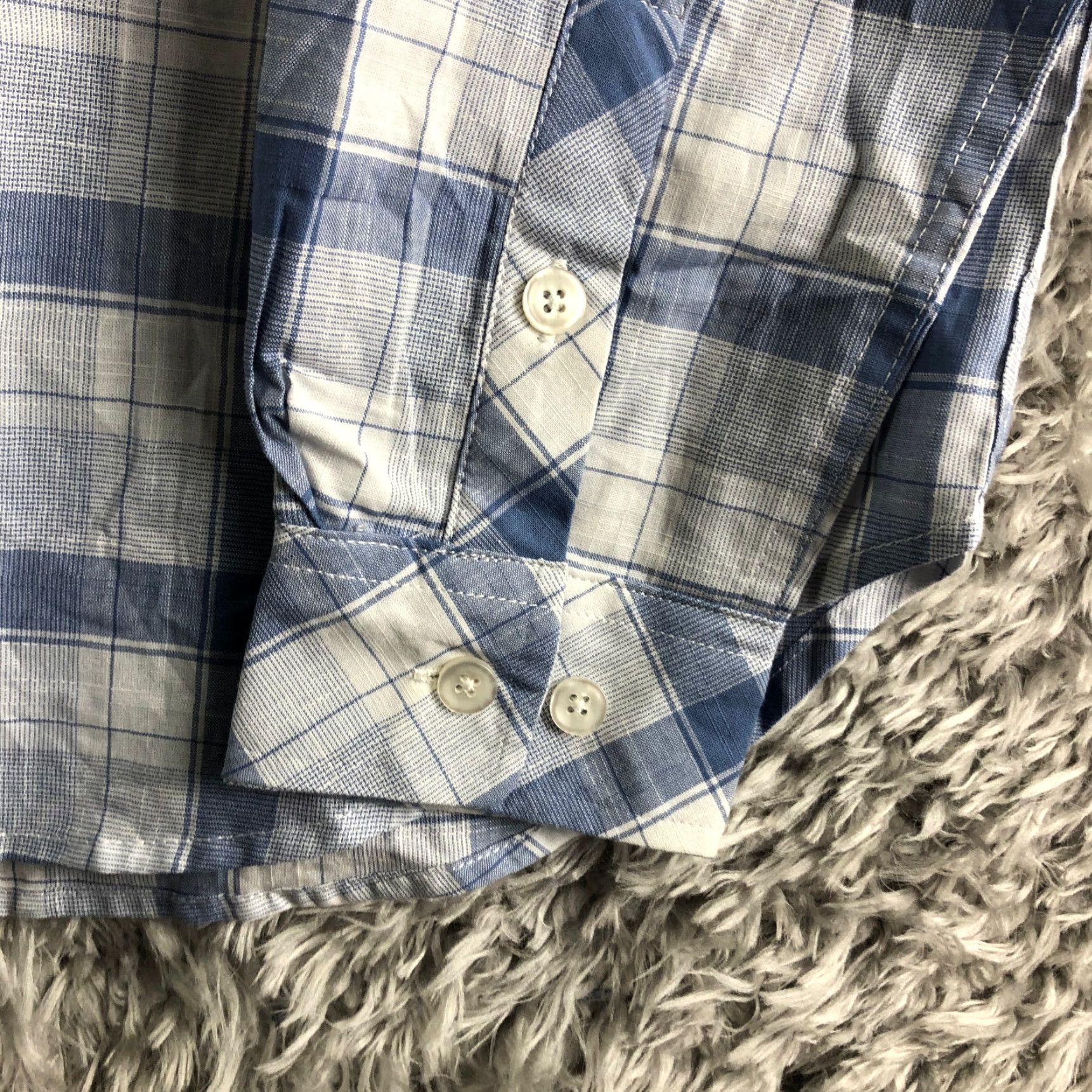CO California Shirt Co Mens Shirt M Blue Plaid Long Sleeve Spread Collar Button-Up Size US M / EU 48-50 / 2 - 3 Thumbnail