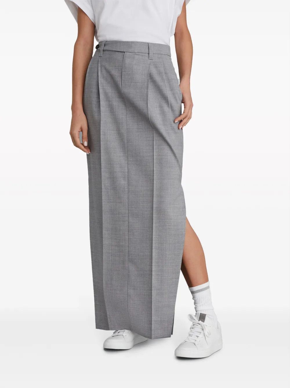Brunello Cucinelli o1la1rc1a0425 Skirt in Grey Size 27" / US 4 / IT 40 - 2 Thumbnail