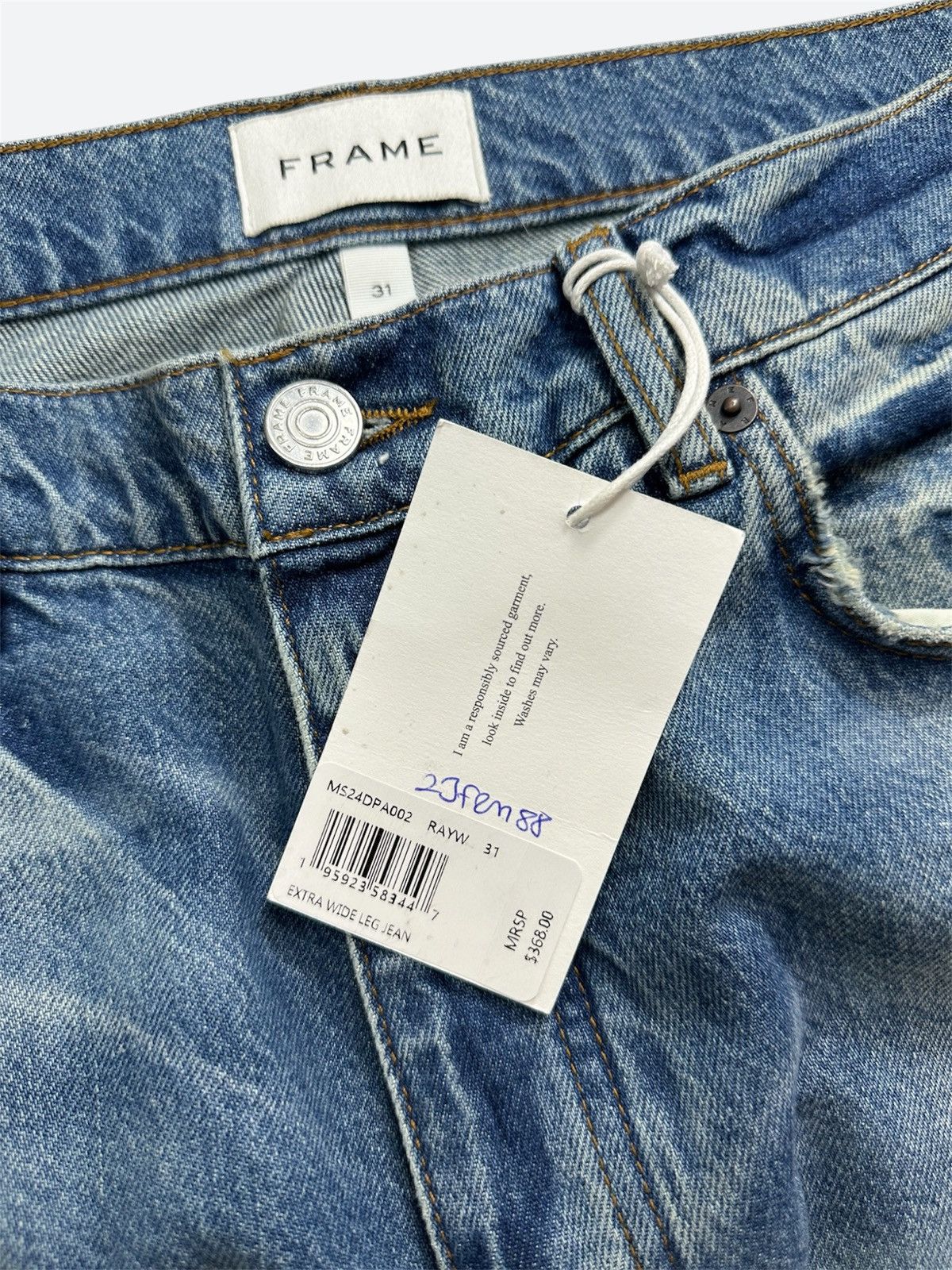 Frame Frame Extra Wide Jeans Washed Blue 31 Size US 31 - 10 Thumbnail