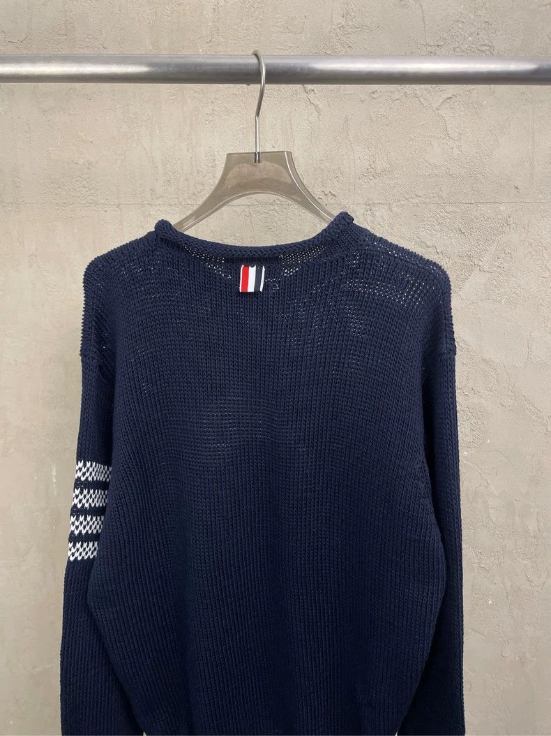 Thom Browne Thom Browne Blue Tibetan dolphin round neck sweater Size US XL / EU 56 / 4 - 4 Thumbnail