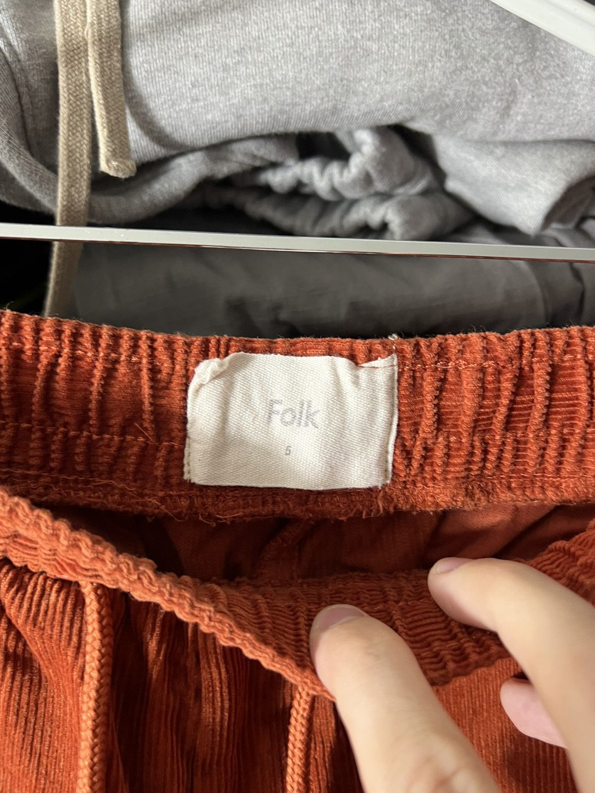 Folk 🍑 Folk Corduroy Chino Pants — Rust Orange — Size 5 (≈ W34) Size US 34 / EU 50 - 4 Thumbnail