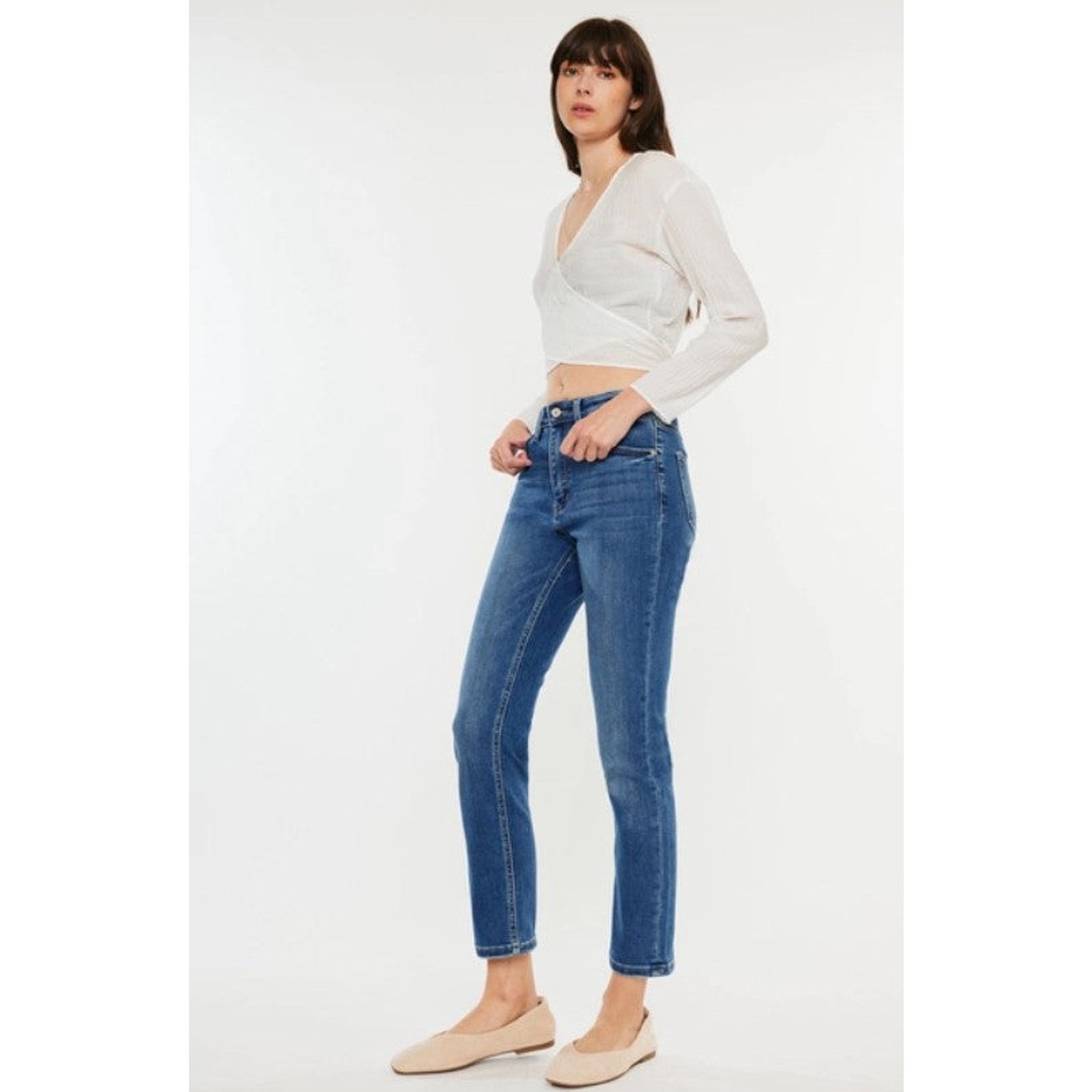 Kancan USA High Rise Slim Straight Jeans-Size 1 Size 24" / US 00 / IT 34 - 3 Thumbnail