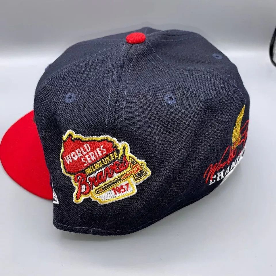New Era Atlanta Braves Hat Men 7 5/8 Black World Series Fitted Cap Size ONE SIZE - 2 Thumbnail