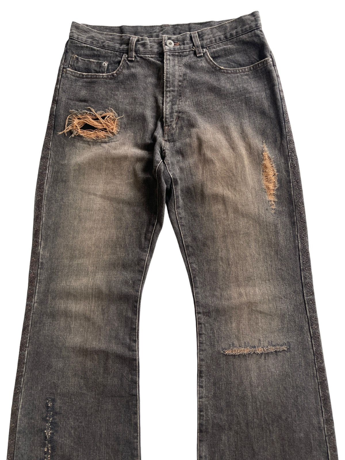 Japanese Brand Distressed Flare Mudd LGB Denim Size US 30 / EU 46 - 4 Thumbnail