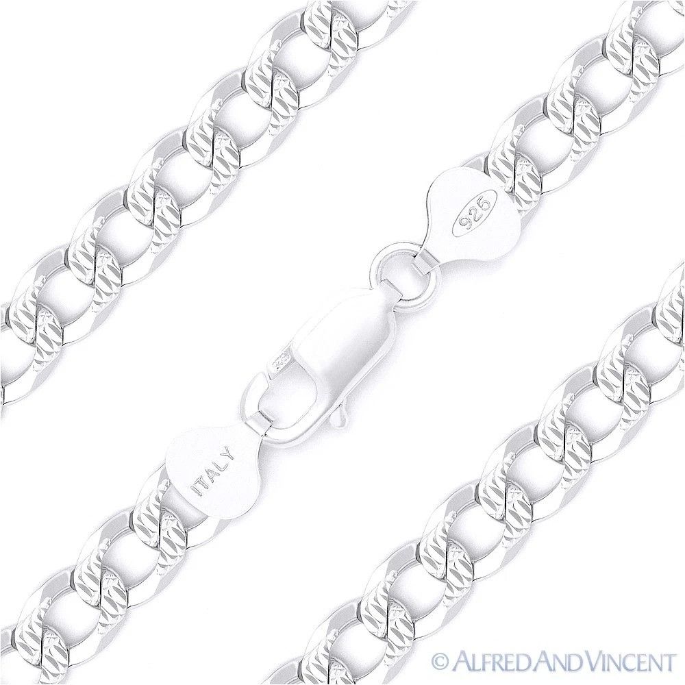 Other 7.8mm Cuban / Curb Link D-Cut Pave Chain Bracelet Size ONE SIZE - 1 Thumbnail