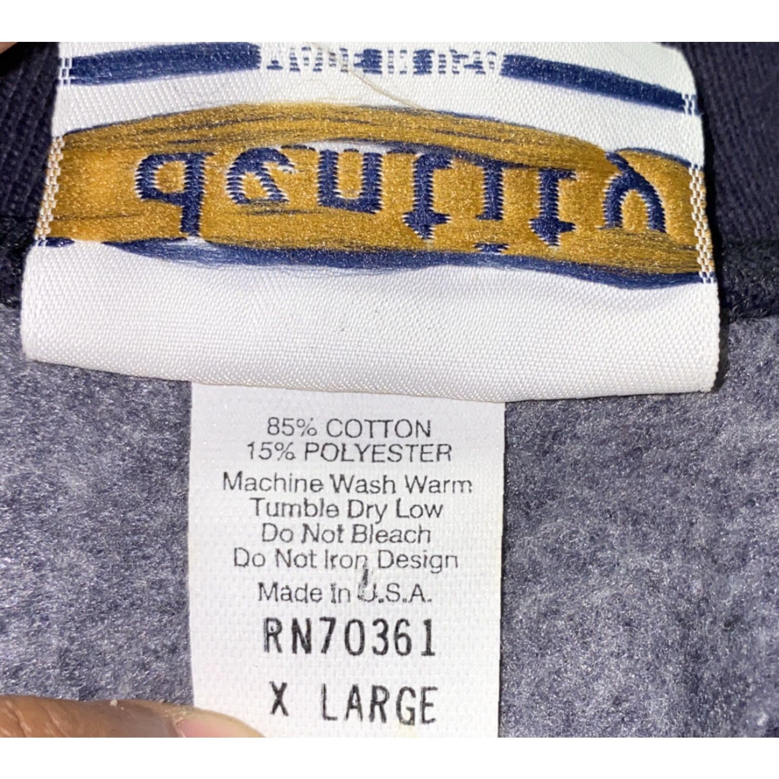 Vintage VINTAGE Identity Sweatshirt Men's XL Navy Blue Fleece Lined Astec Print USA Made Size US XL / EU 56 / 4 - 7 Thumbnail
