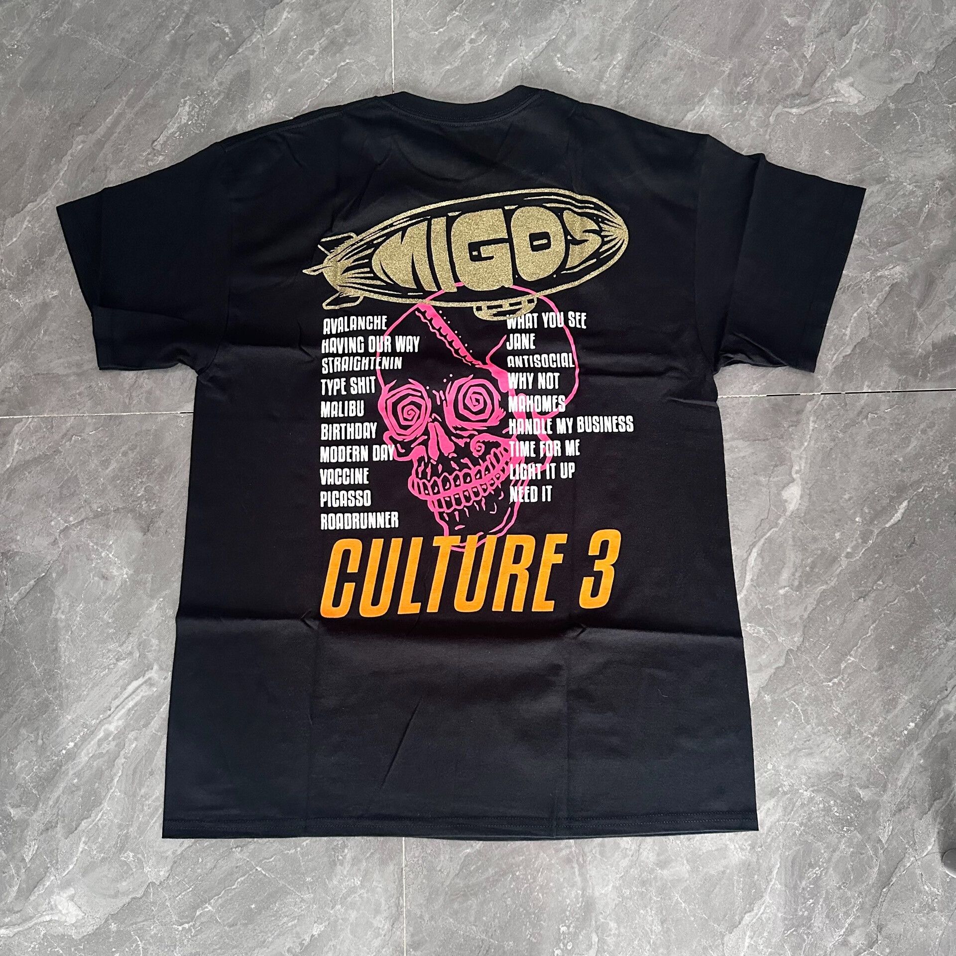 Gallery Dept. Migos Merch Black Skull Short Sleeve Shirt Size US L / EU 52-54 / 3 - 1 Thumbnail
