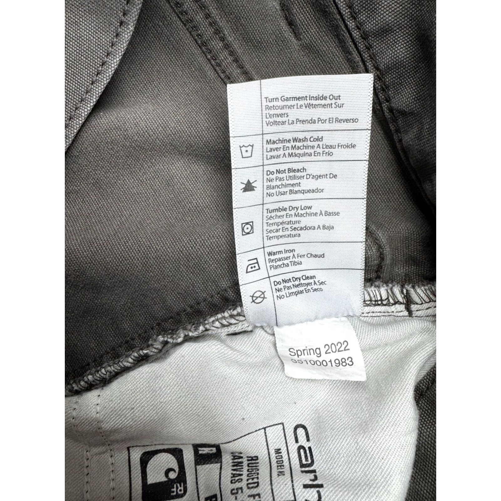 Carhartt Carhartt Rugged Flex Relaxed Fit Canvas Work Pants Gray BN2517-M 34x29 Pants Mens Casual Workwear Canvas 5-Pocket Zipper Button Logo Front Flat Front Size US 34 / EU 50 - 6 Thumbnail