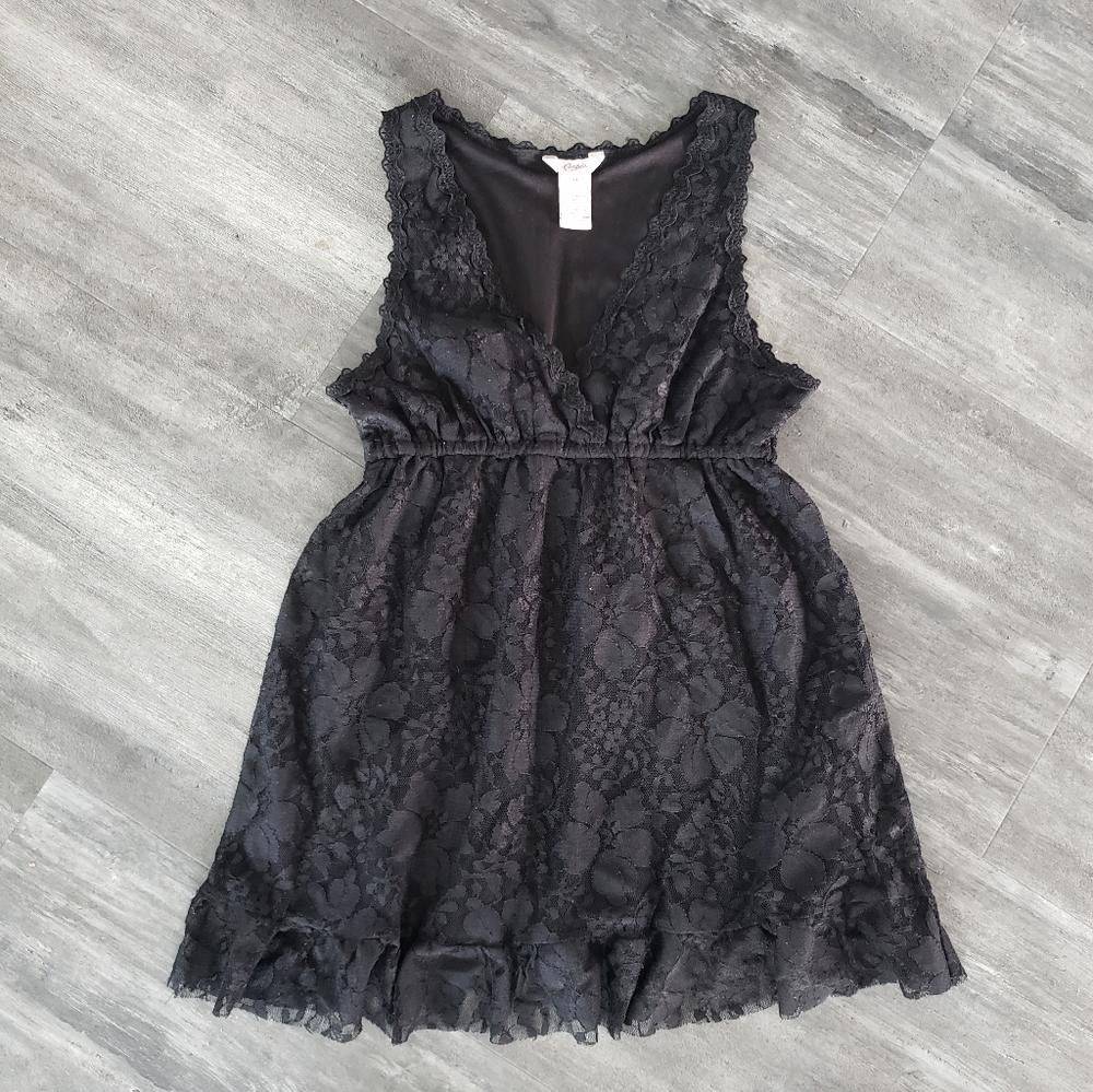 Designer Black Laced Candie's Babydoll Boho Mini Size M / US 6-8 / IT 42-44 - 1 Thumbnail