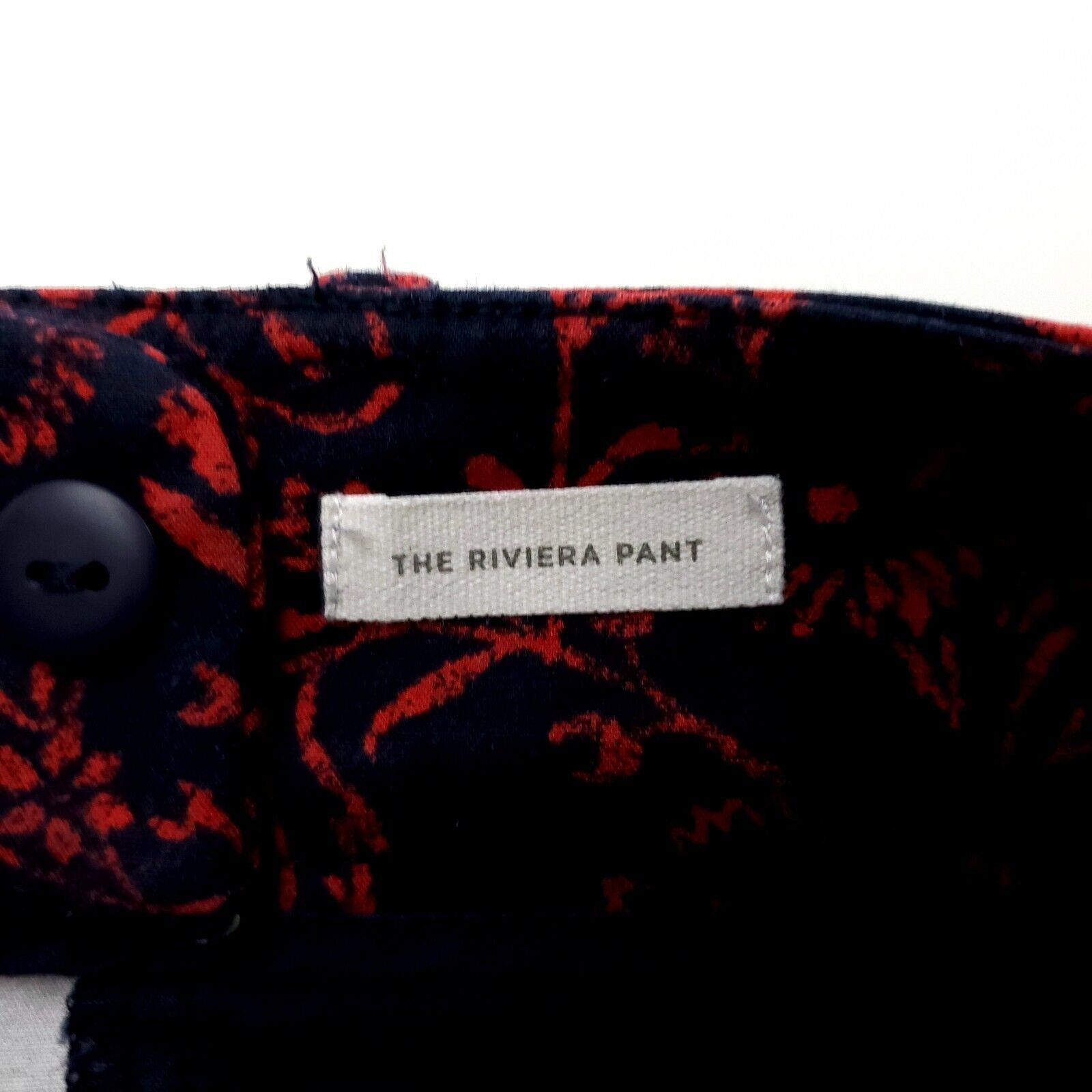 Ann Taylor Ann Taylor Loft Riviera Blue Red Floral Capri Cotton Rayon P Size 29" - 3 Thumbnail