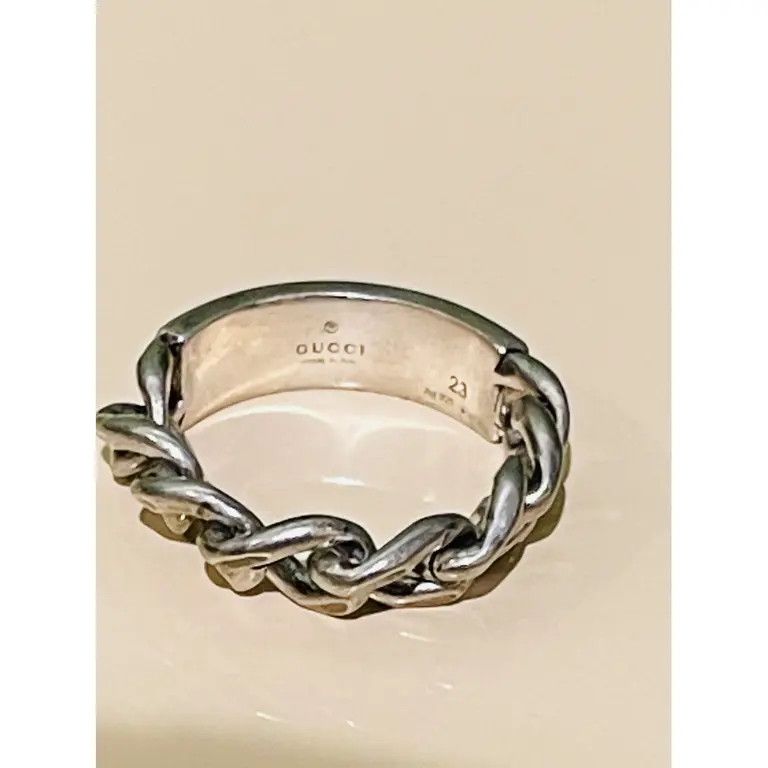 Gucci oc11z0126 Size: 14 / Chain Logo Ring In Silver Size ONE SIZE - 8 Thumbnail