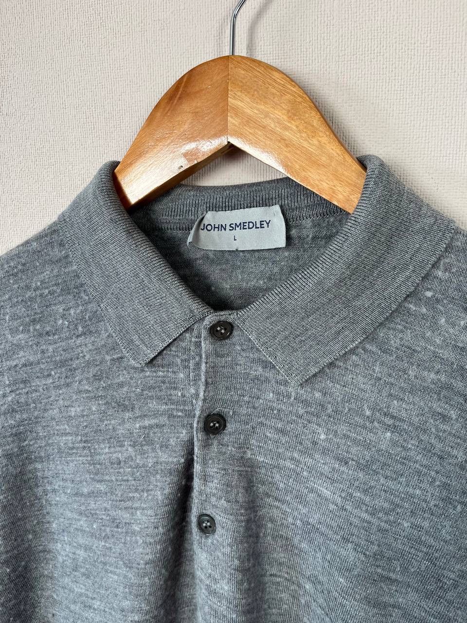 John Smedley John Smedley Gray Wool Knit Pullover Sweater Collared Button Size US L / EU 52-54 / 3 - 2 Thumbnail