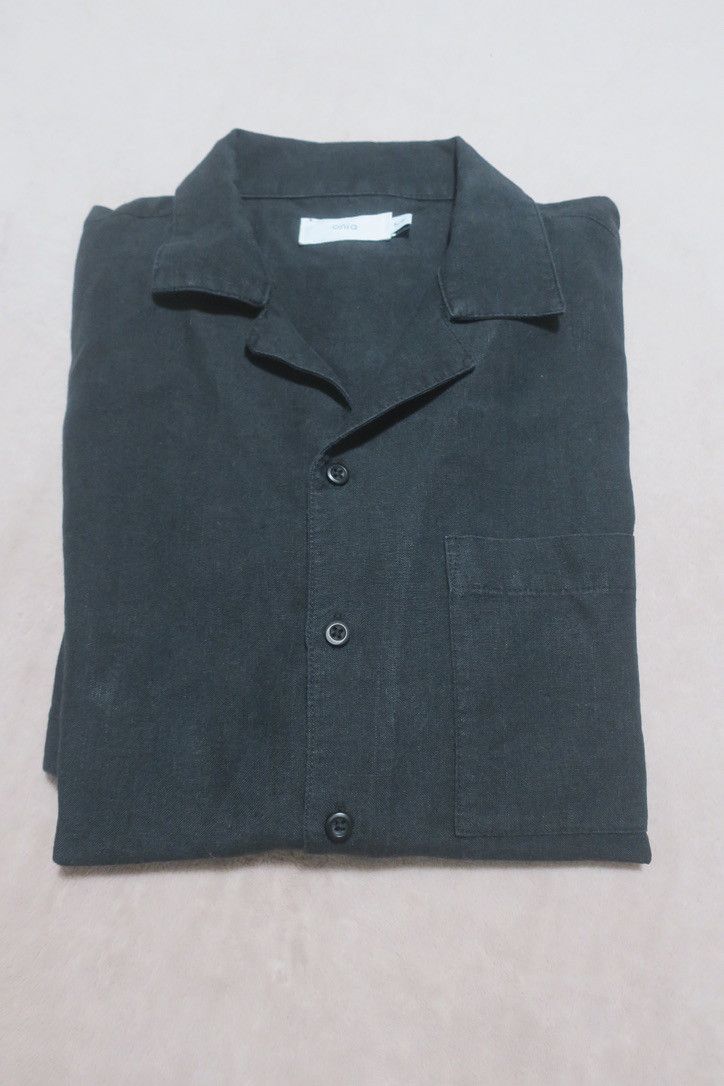 Onia Men's Black Linen Blend Camp Shirt Short Sleeve Size US S / EU 44-46 / 1 - 1 Thumbnail