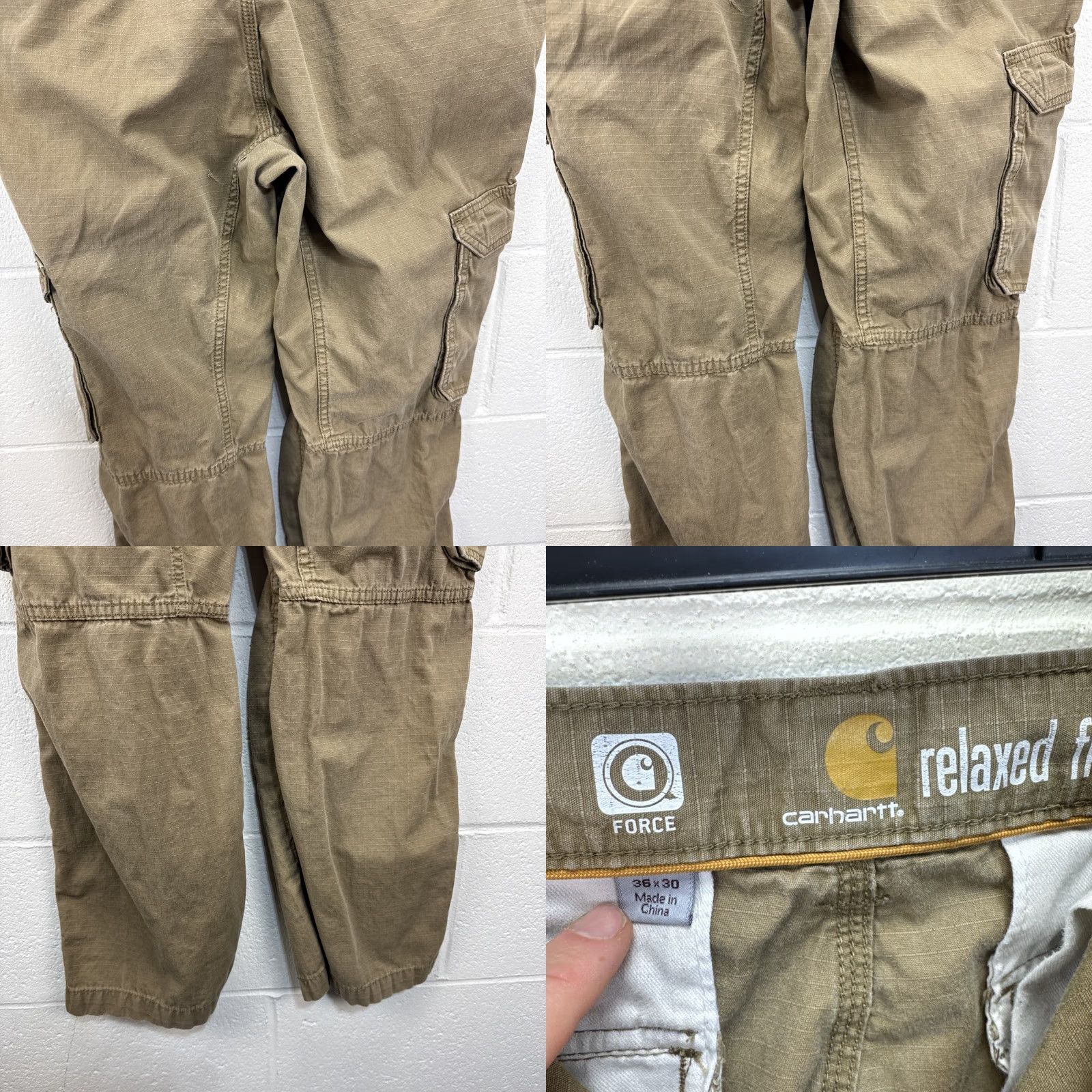 Carhartt VINTAGE? No. Carhartt Force Cargo Pants Mens 36x30 Relaxed Fit 101148 Brown RipStop Workwear Size US 36 / EU 52 - 9 Thumbnail