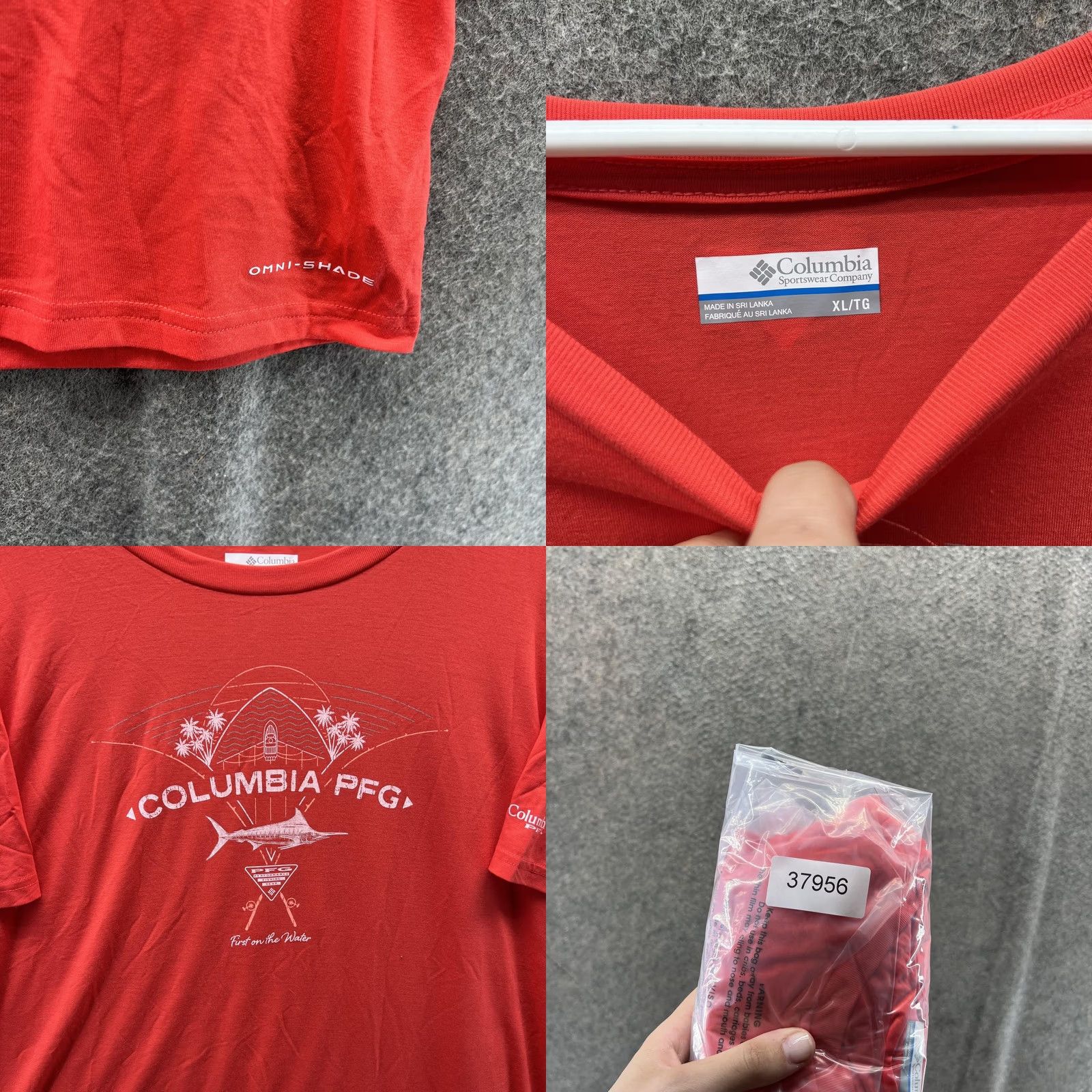 Vintage Columbia PFG Shirt Mens XL Red Omni-Shade Fishing Graphic Short Sleeve Tee Size US XL / EU 56 / 4 - 8 Thumbnail