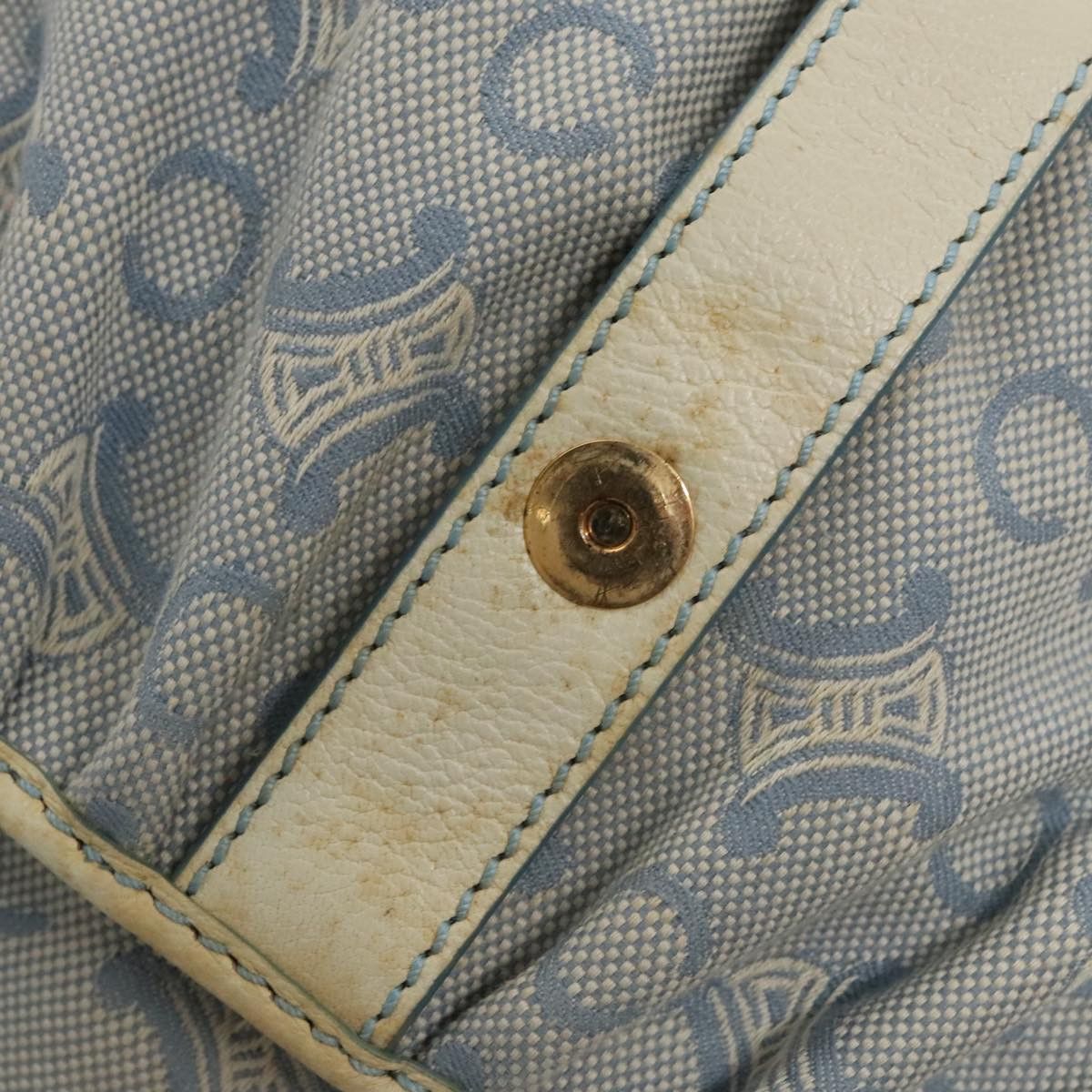 Celine CELINE C Macadam Canvas Shoulder Bag Light Blue Size ONE SIZE - 10 Thumbnail