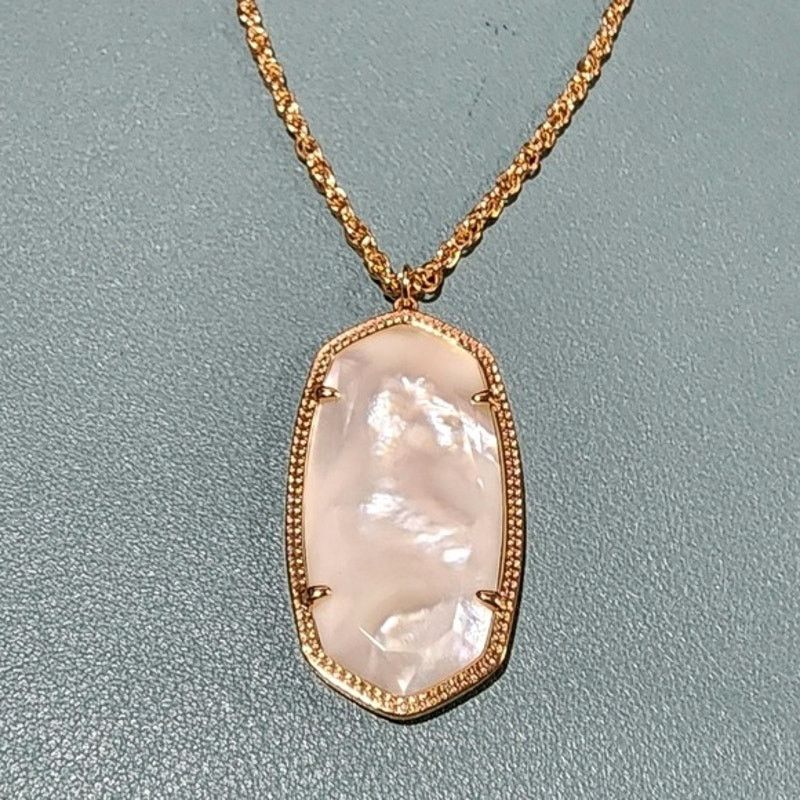 Kendra Scott Kendra Scott Reid Intarsia Mother of Pearl Pendant Necklace Size ONE SIZE - 3 Thumbnail