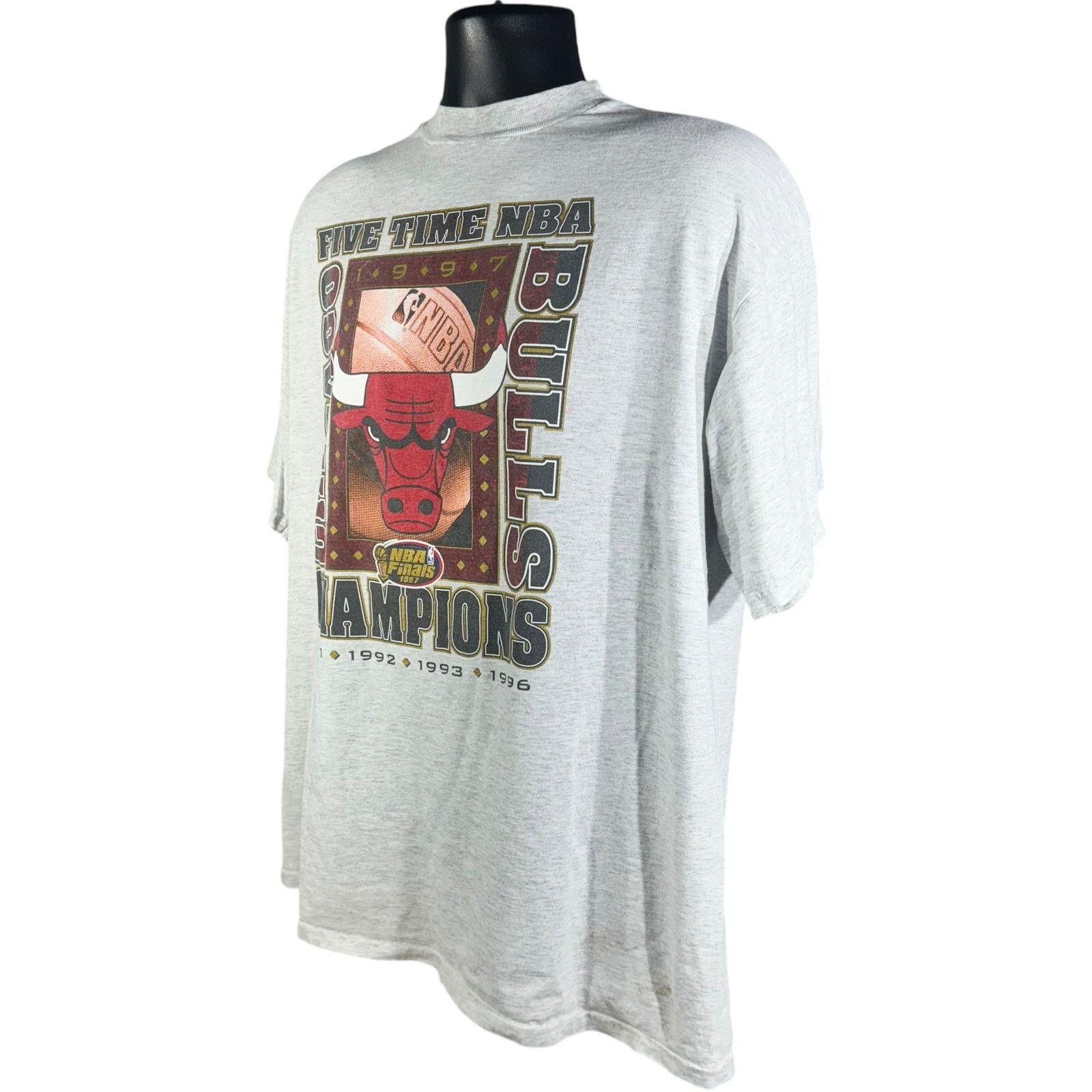 Logo 7 Vintage Chicago Bulls Five Time Champions Tee 90s Size US XL / EU 56 / 4 - 3 Thumbnail