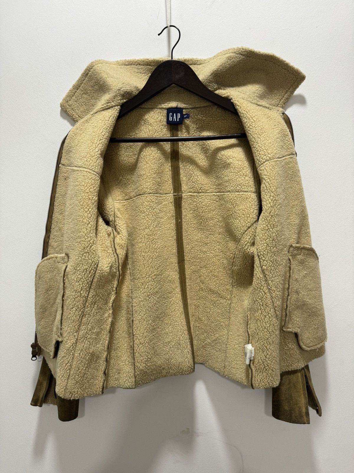 VINTAGE GAP SHERPA SHEARLING GENUINE LEATHER JACKET