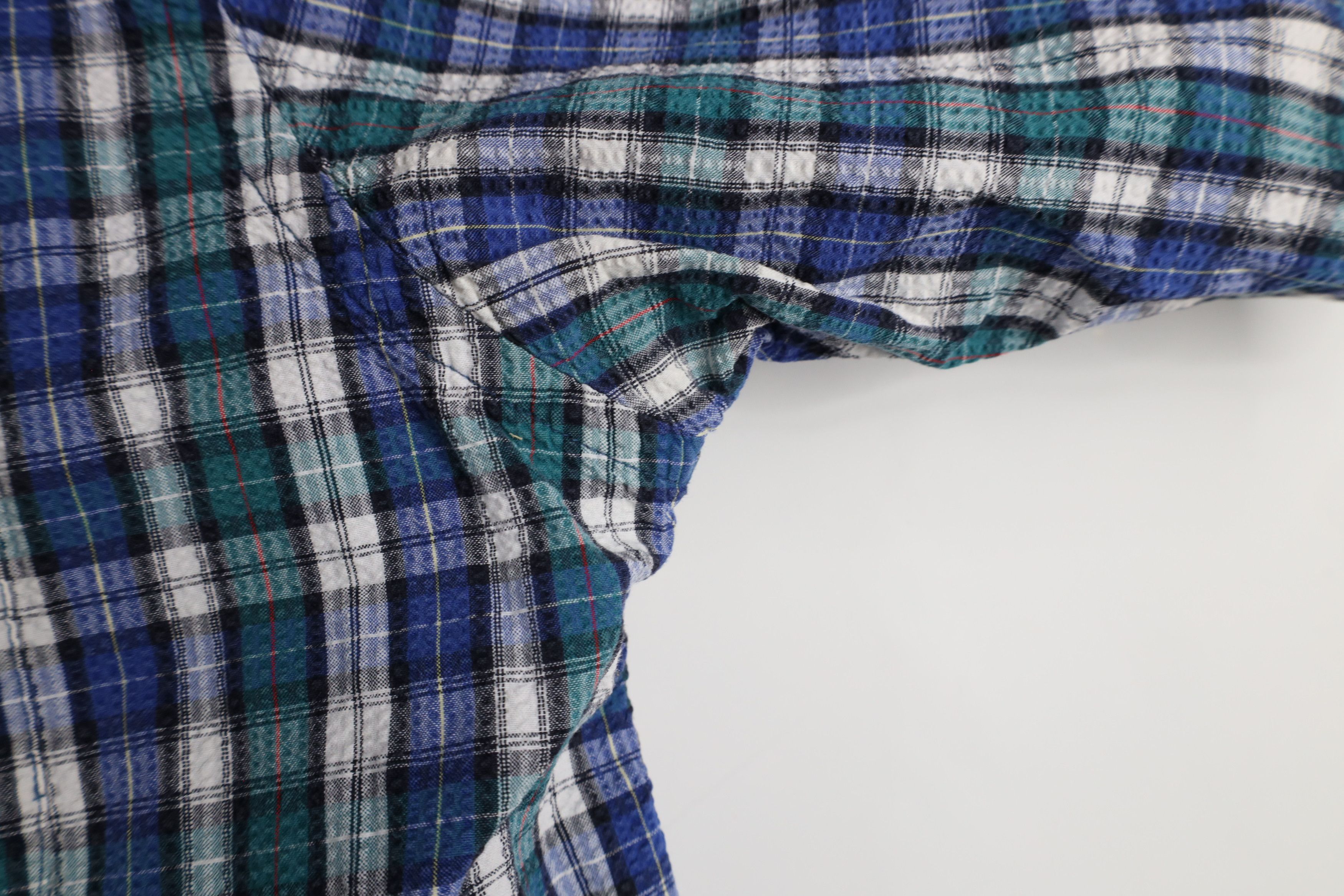 Lands' End × Vintage Vintage 90s Lands End Sucker Short Sleeve Button Down Shirt Size US XL / EU 56 / 4 - 6 Thumbnail