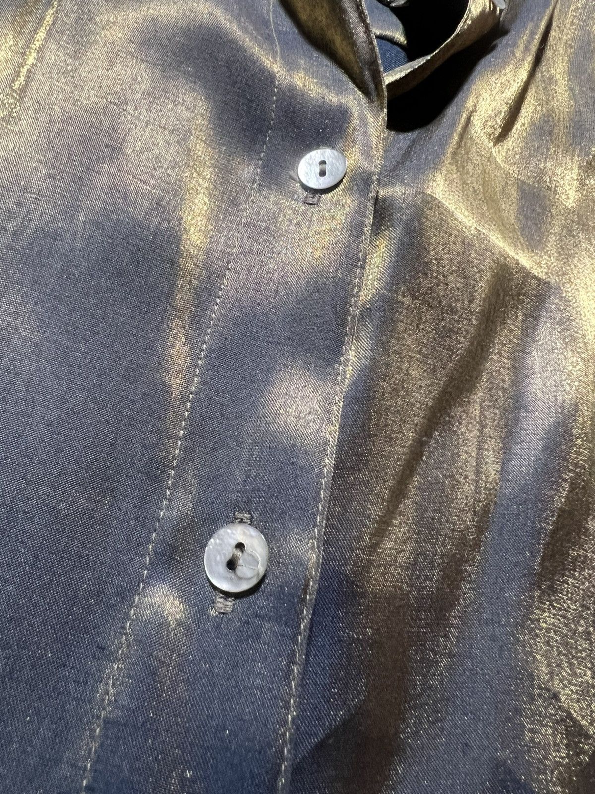 Vintage Blue/gold shimmer blouse 🪲 Size S / US 4 / IT 40 - 5 Thumbnail