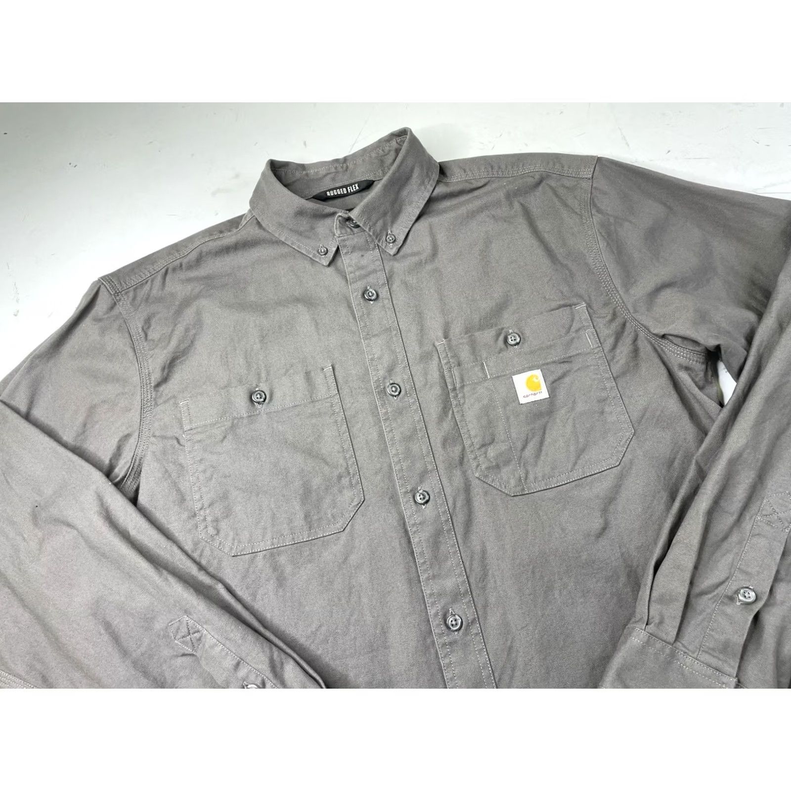 Carhartt Carhartt Shirt Long Sleeve Mens Large Gray Rugged Flex Button Up Workwear Size US L / EU 52-54 / 3 - 2 Thumbnail