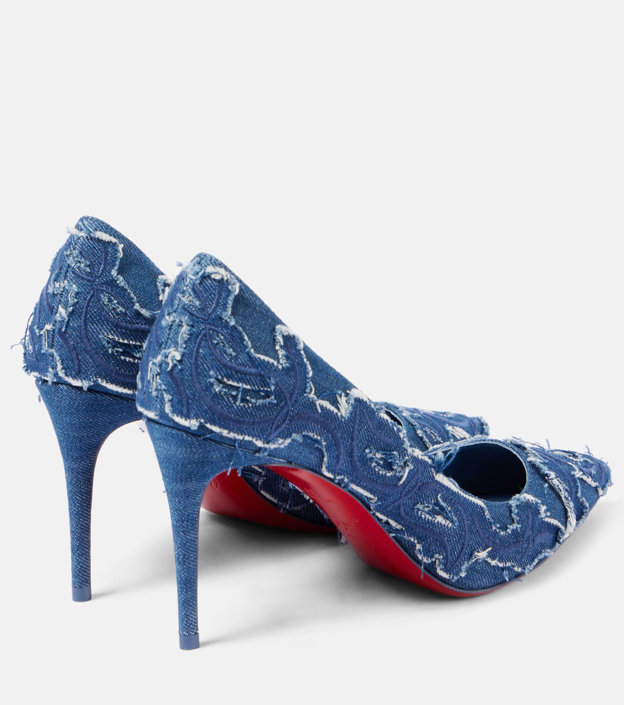 Christian Louboutin o1s1wg110925 Heels in Denim Size US 11.5 / IT 41.5 - 4 Thumbnail
