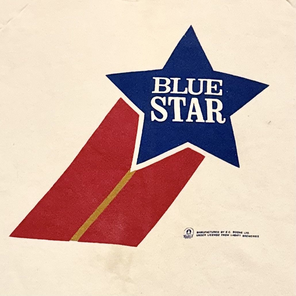 Vintage VINTAGE BLUE STAR BEER SWEATSHIRT! Size US XL / EU 56 / 4 - 4 Thumbnail