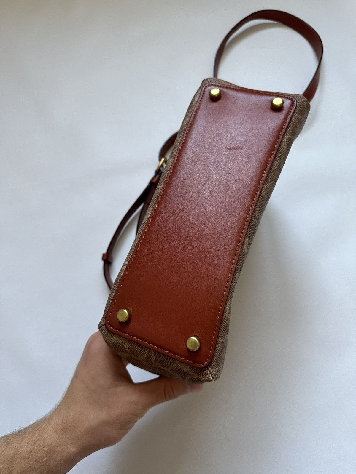 Coach Coach Mini Crossbody Bag Leather Monogram Brown Beige Size ONE SIZE - 9 Thumbnail