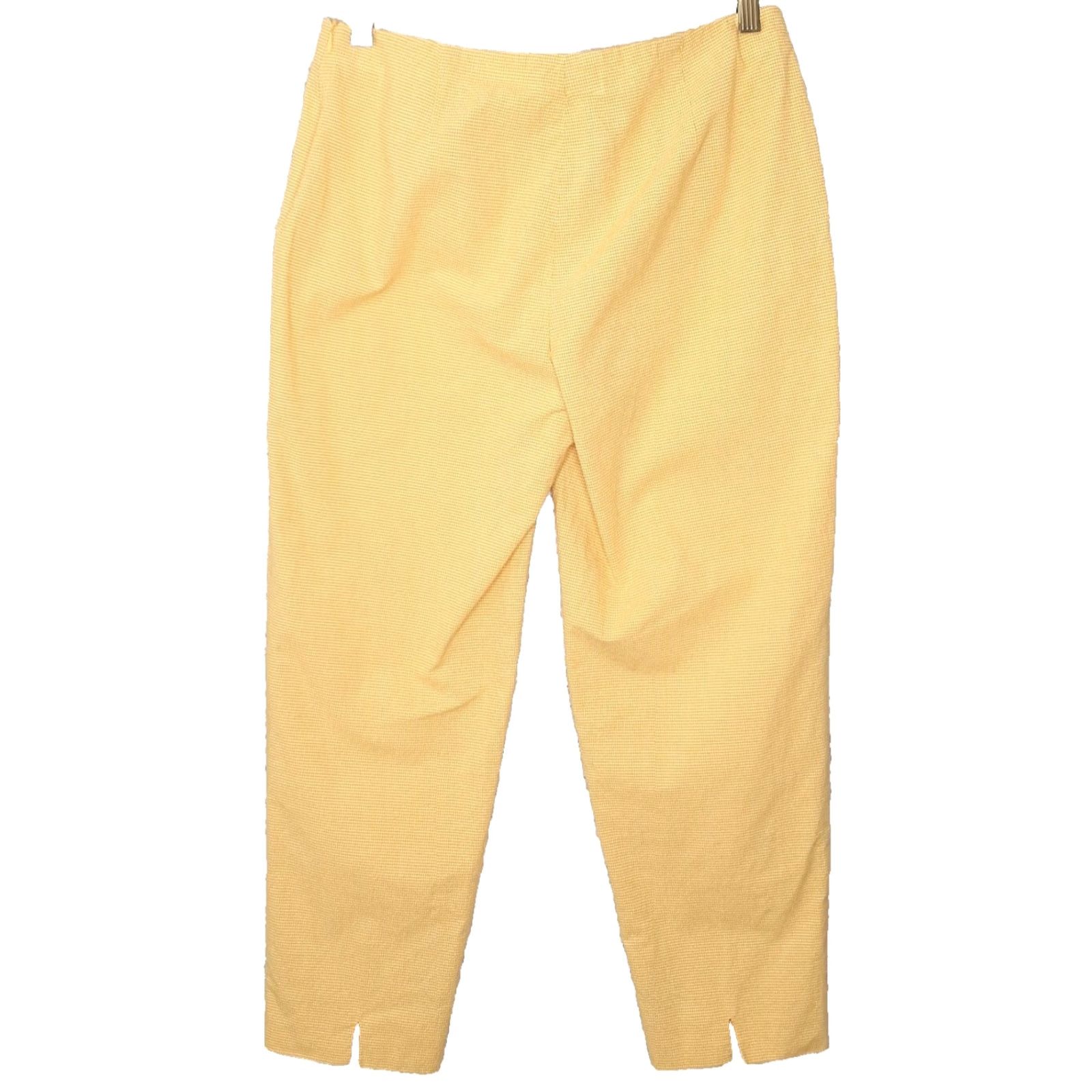 Piazza Sempione Piazza Sempione Audrey Pants Cropped Yellow Plaid Flat Front Zip 30x25 Women Size 30" / US 8 / IT 44 - 2 Thumbnail