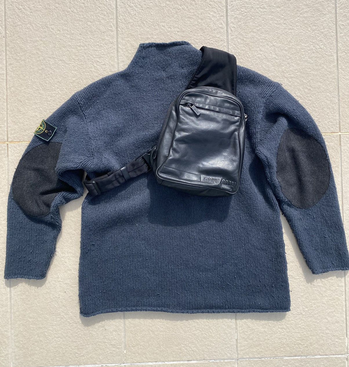 Massimo Osti × Stone Island AW/1994 Stone Island Quater Zip Knit Sweater Size US M / EU 48-50 / 2 - 1 Thumbnail