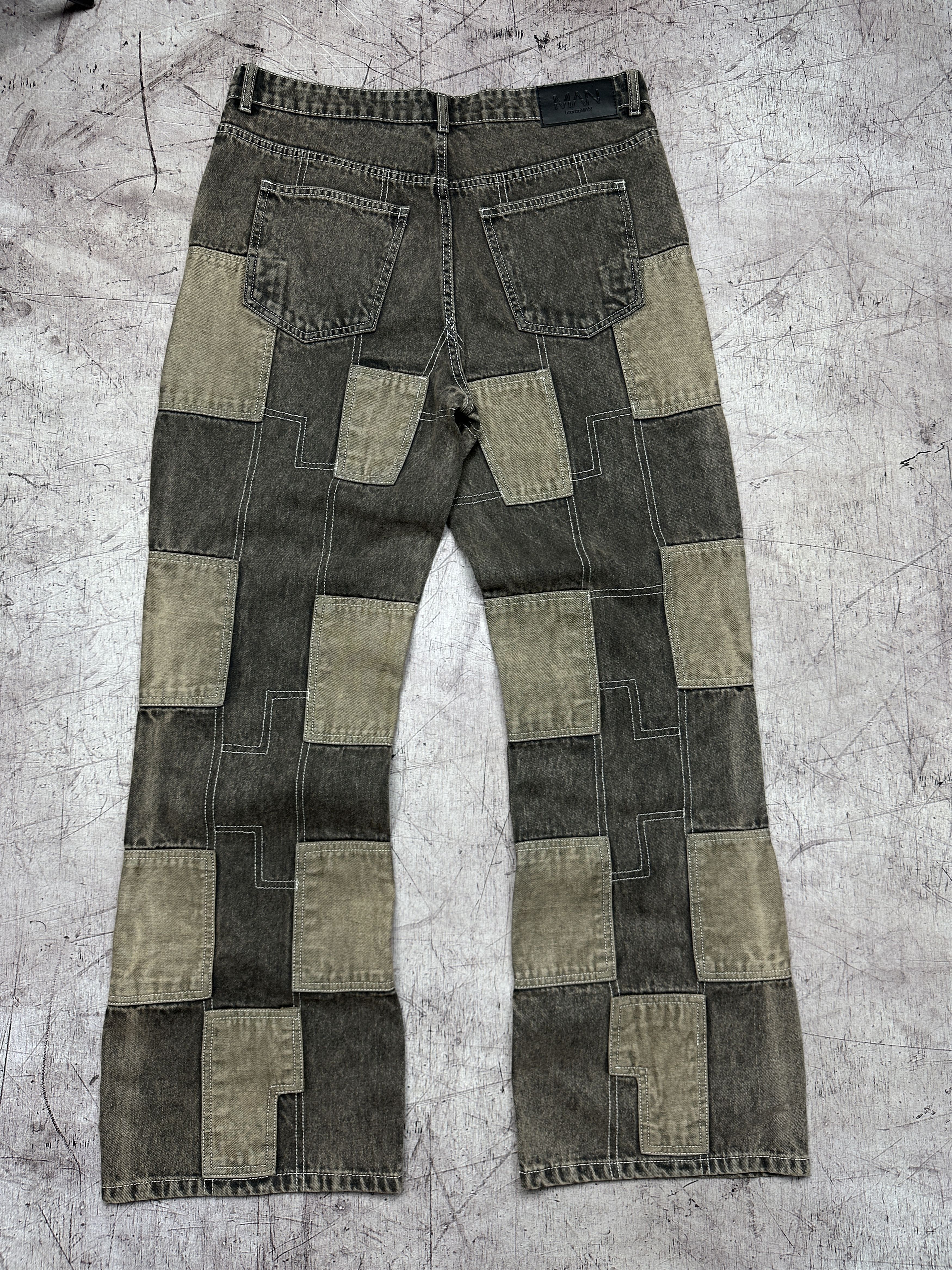 20471120 Mens Patchwork Avant Garde Denim Pants Jeans Size US 34 / EU 50 - 5 Thumbnail