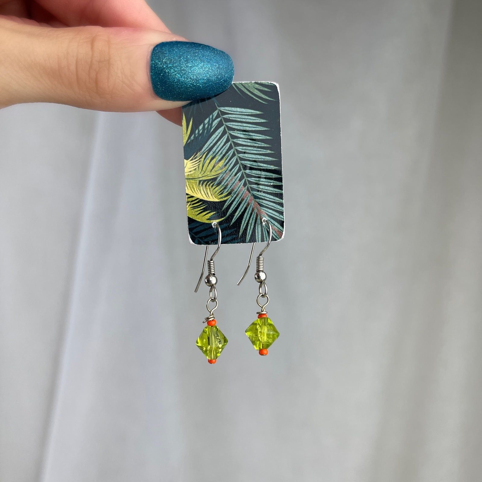 Handmade Handmade Dainty Bead Earrings Green Orange Artsy Jewelry Size ONE SIZE - 4 Thumbnail