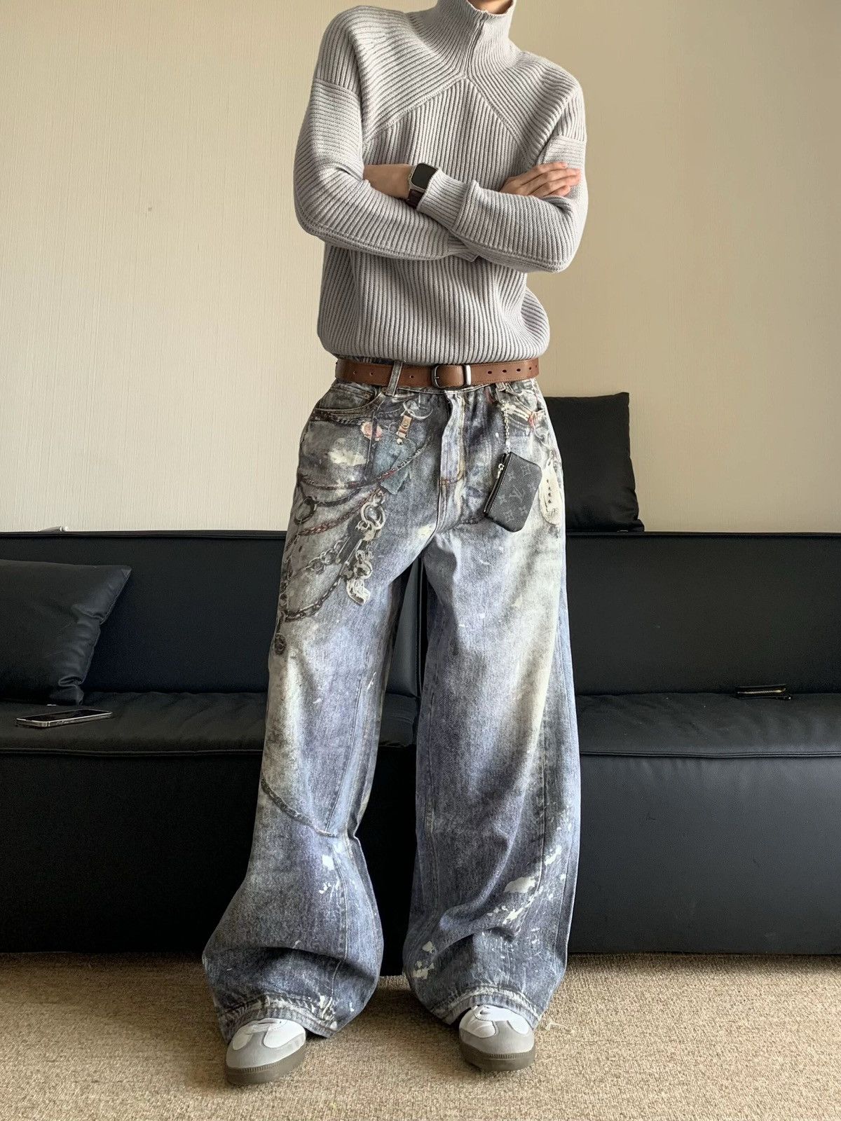Designer × Vintage Retro punk pants Size US 32 / EU 48 - 2 Thumbnail